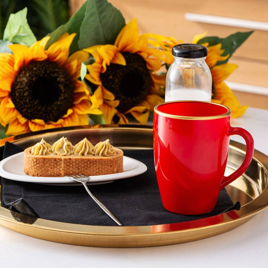 Karaca Roe Retro Red Mug 153.03.06.1607 - Mugs - ebarza Furniture UAE | Shop Modern Furniture in Abu Dhabi & Dubai - مفروشات ايبازرا في الامارات | تسوق اثاث عصري وديكورات مميزة في دبي وابوظبي