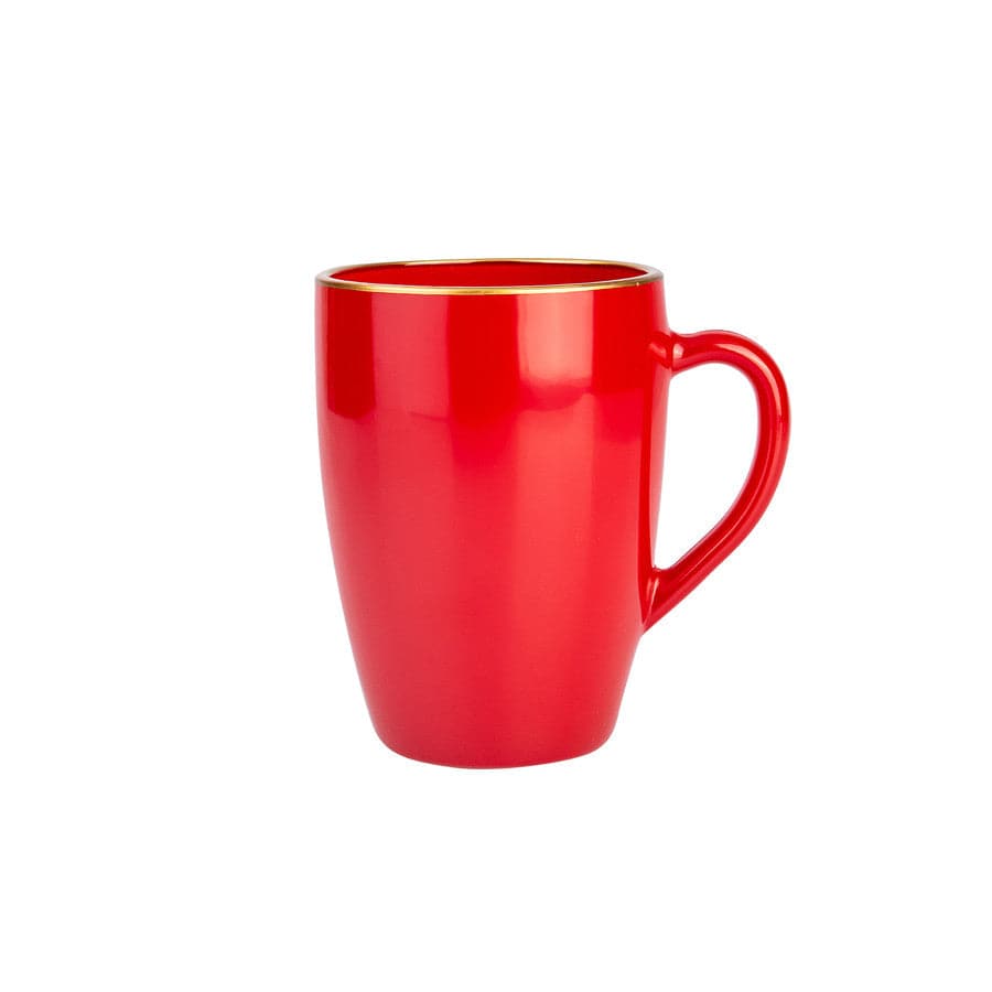 Karaca Roe Retro Red Mug 153.03.06.1607 - Mugs - ebarza Furniture UAE | Shop Modern Furniture in Abu Dhabi & Dubai - مفروشات ايبازرا في الامارات | تسوق اثاث عصري وديكورات مميزة في دبي وابوظبي