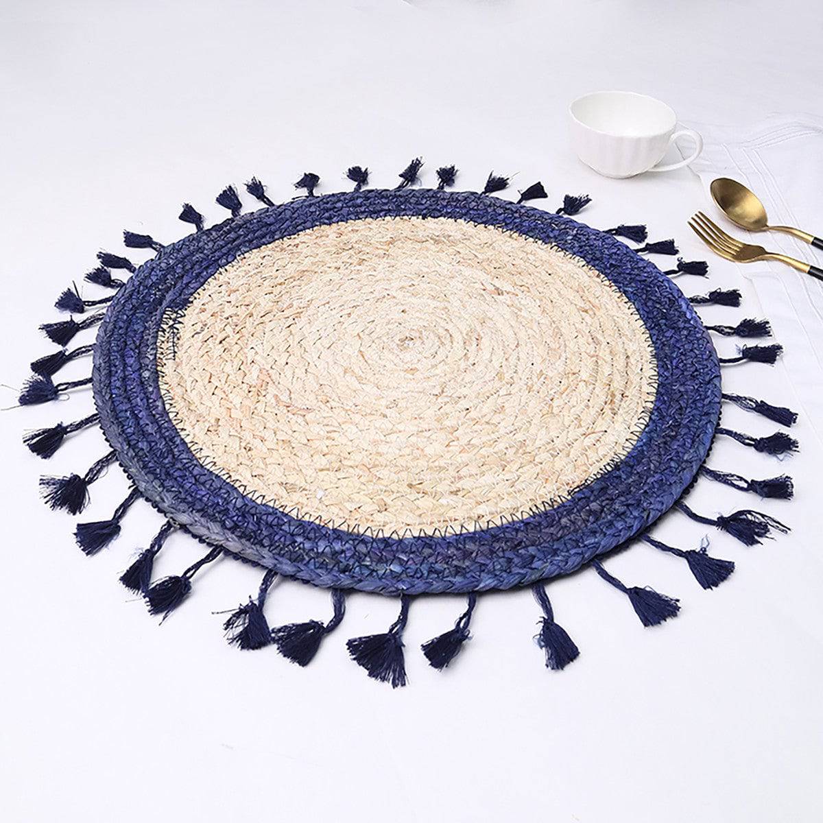 Karaca Sera Husk 2-Piece Placemat Dark Blue 153.20.01.0269 -  Placemats - ebarza Furniture UAE | Shop Modern Furniture in Abu Dhabi & Dubai - مفروشات ايبازرا في الامارات | تسوق اثاث عصري وديكورات مميزة في دبي وابوظبي