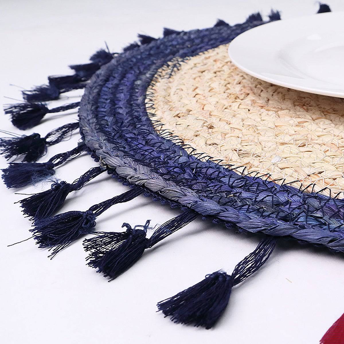 Karaca Sera Husk 2-Piece Placemat Dark Blue 153.20.01.0269 -  Placemats - ebarza Furniture UAE | Shop Modern Furniture in Abu Dhabi & Dubai - مفروشات ايبازرا في الامارات | تسوق اثاث عصري وديكورات مميزة في دبي وابوظبي