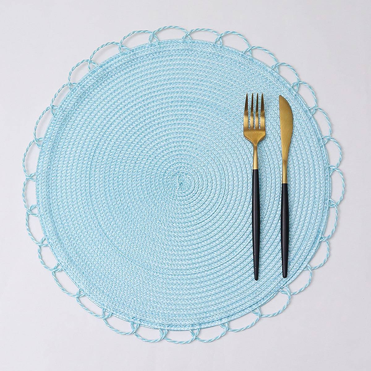 Karaca Sera Woven 2-Piece Placemat Blue 153.20.01.0251 - Placemats - ebarza Furniture UAE | Shop Modern Furniture in Abu Dhabi & Dubai - مفروشات ايبازرا في الامارات | تسوق اثاث عصري وديكورات مميزة في دبي وابوظبي