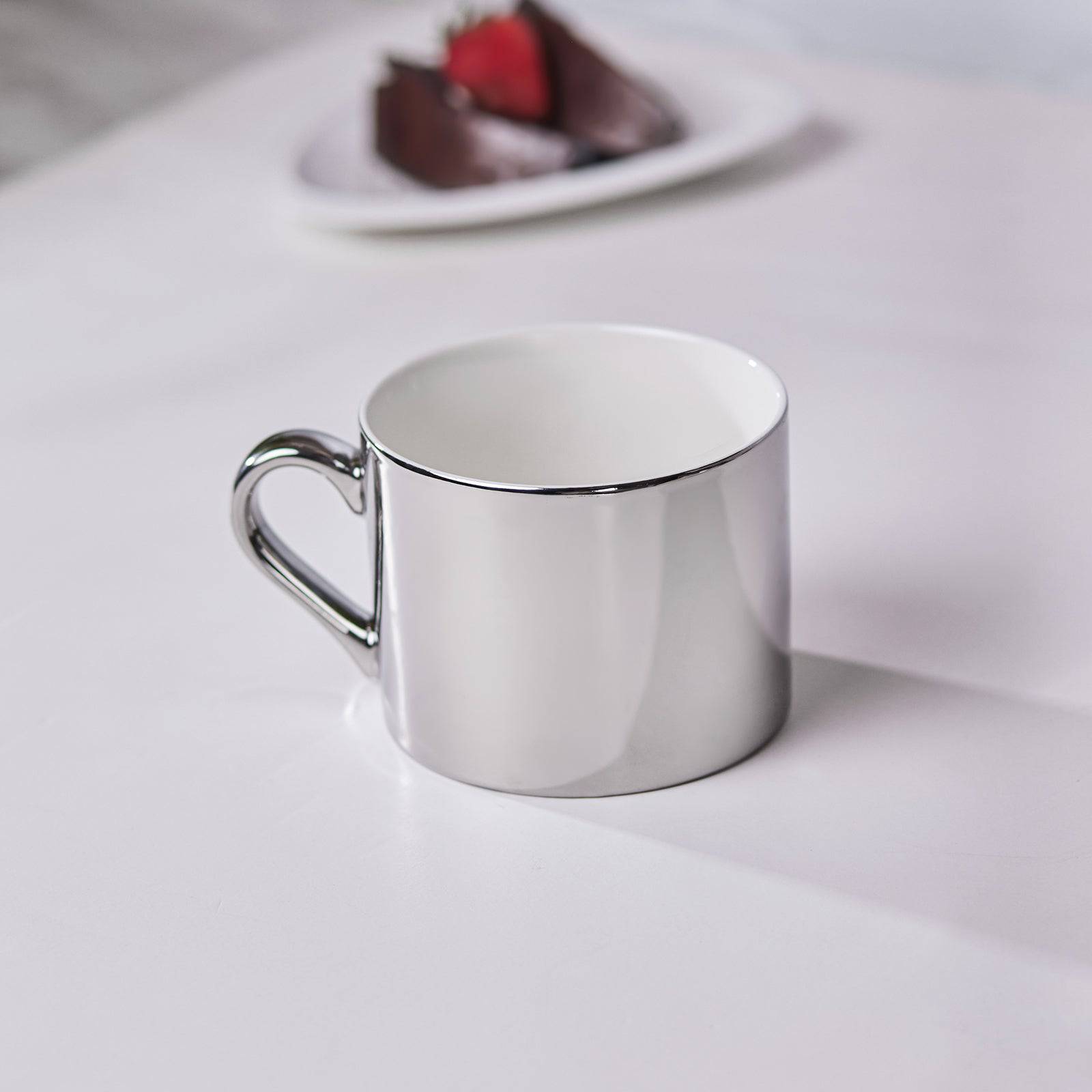 Karaca Shiny Silver Mug 153.03.06.1262 - Mugs - ebarza Furniture UAE | Shop Modern Furniture in Abu Dhabi & Dubai - مفروشات ايبازرا في الامارات | تسوق اثاث عصري وديكورات مميزة في دبي وابوظبي