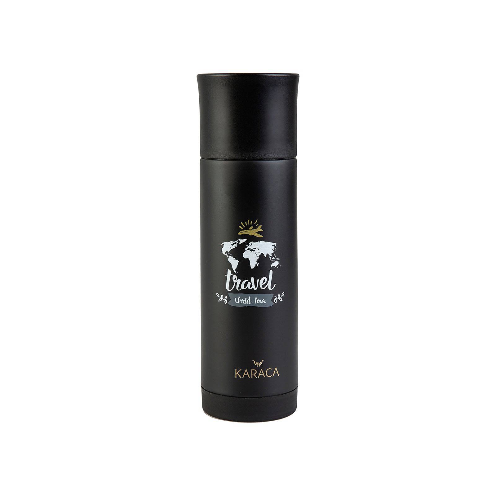 Karaca Travel Black 400 Ml Thermos 153.03.07.9667 - Drinkware - ebarza Furniture UAE | Shop Modern Furniture in Abu Dhabi & Dubai - مفروشات ايبازرا في الامارات | تسوق اثاث عصري وديكورات مميزة في دبي وابوظبي