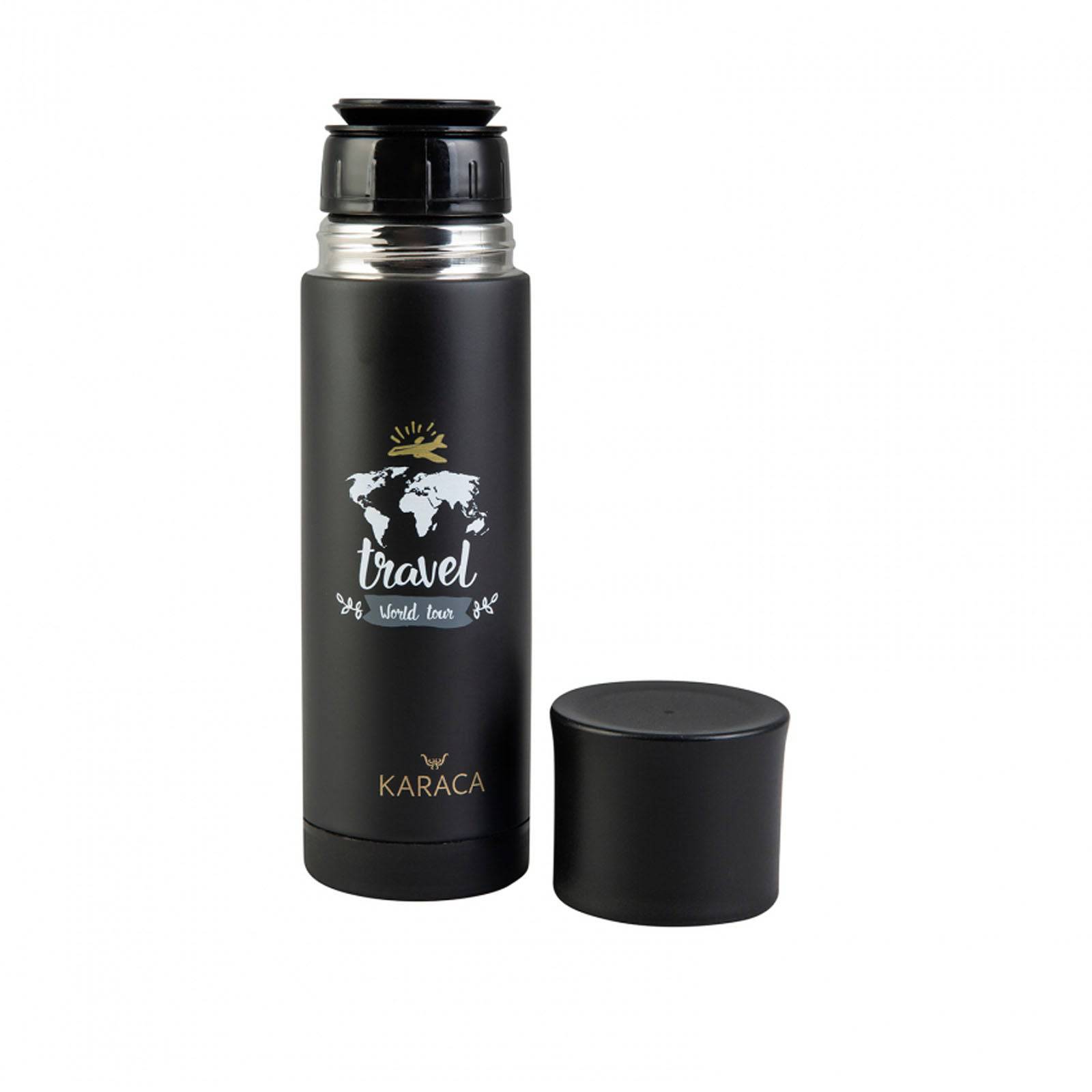 Karaca Travel Black 400 Ml Thermos 153.03.07.9667 - Drinkware - ebarza Furniture UAE | Shop Modern Furniture in Abu Dhabi & Dubai - مفروشات ايبازرا في الامارات | تسوق اثاث عصري وديكورات مميزة في دبي وابوظبي