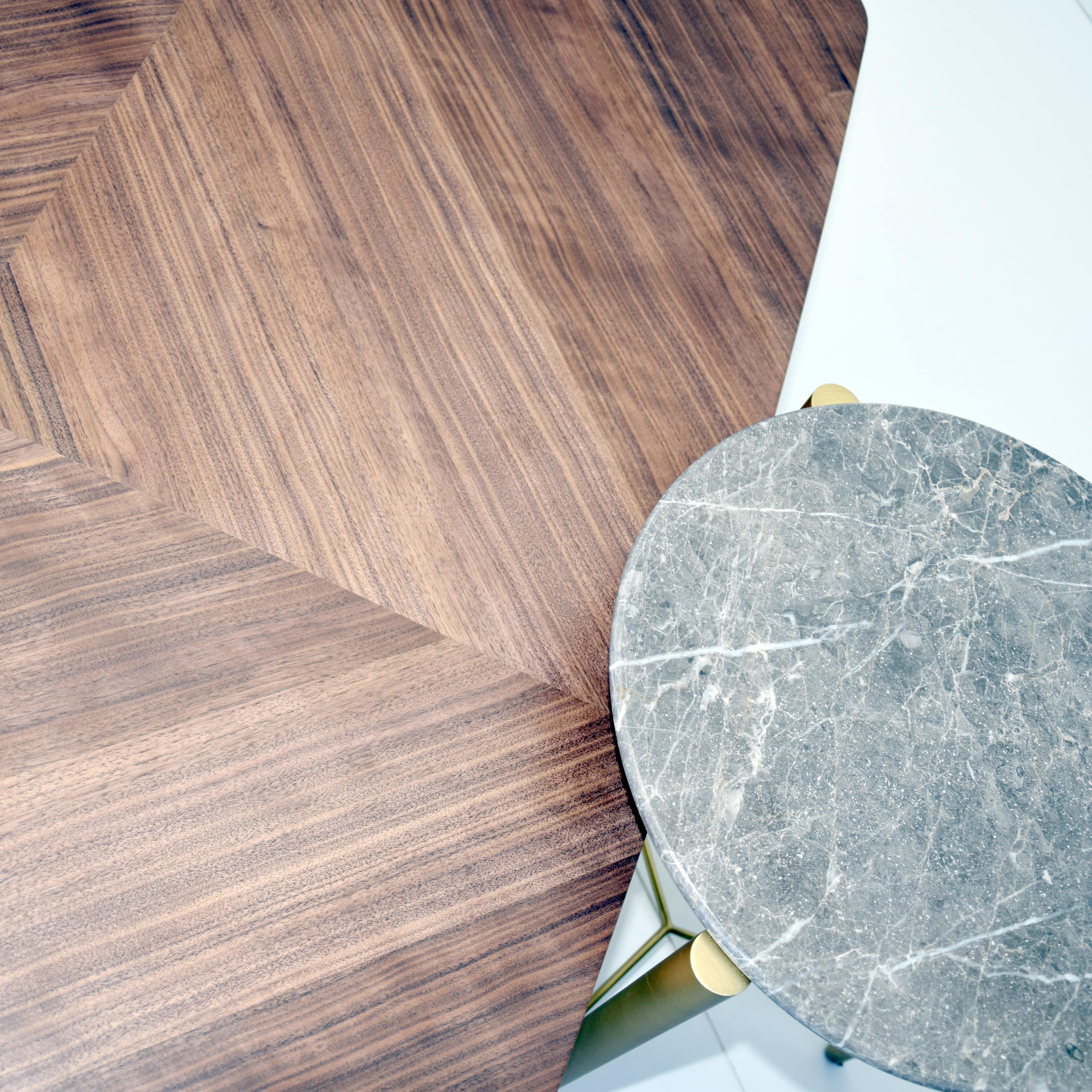 Kito Round Side Table With Marble Top Ktostmr-057 -  Side Tables - ebarza Furniture UAE | Shop Modern Furniture in Abu Dhabi & Dubai - مفروشات ايبازرا في الامارات | تسوق اثاث عصري وديكورات مميزة في دبي وابوظبي