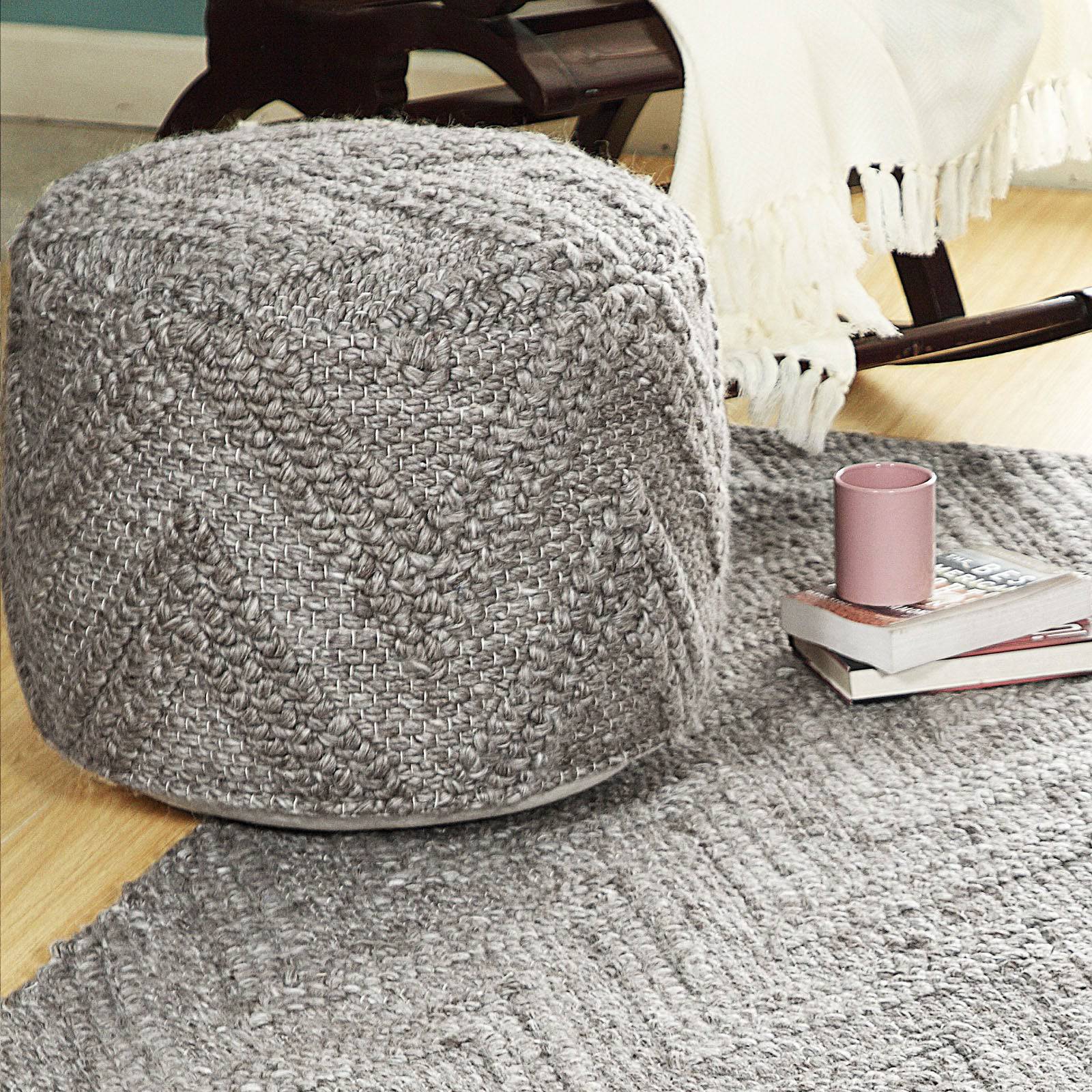 Le-Vene Handmade Wool Pouf Le-03 -  Poufs - ebarza Furniture UAE | Shop Modern Furniture in Abu Dhabi & Dubai - مفروشات ايبازرا في الامارات | تسوق اثاث عصري وديكورات مميزة في دبي وابوظبي