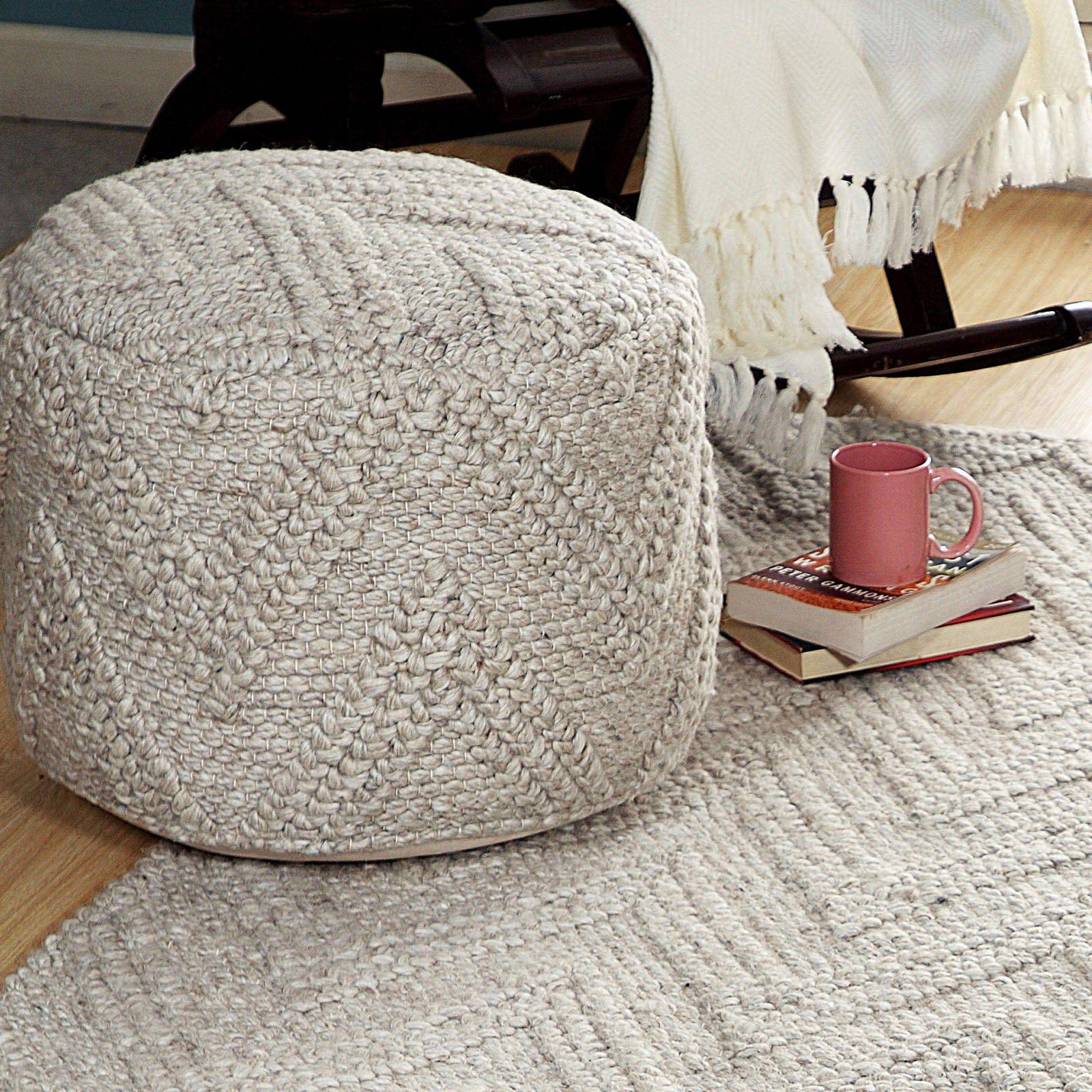 Le-Vene Handmade Wool Pouf Le-08 -  Poufs - ebarza Furniture UAE | Shop Modern Furniture in Abu Dhabi & Dubai - مفروشات ايبازرا في الامارات | تسوق اثاث عصري وديكورات مميزة في دبي وابوظبي