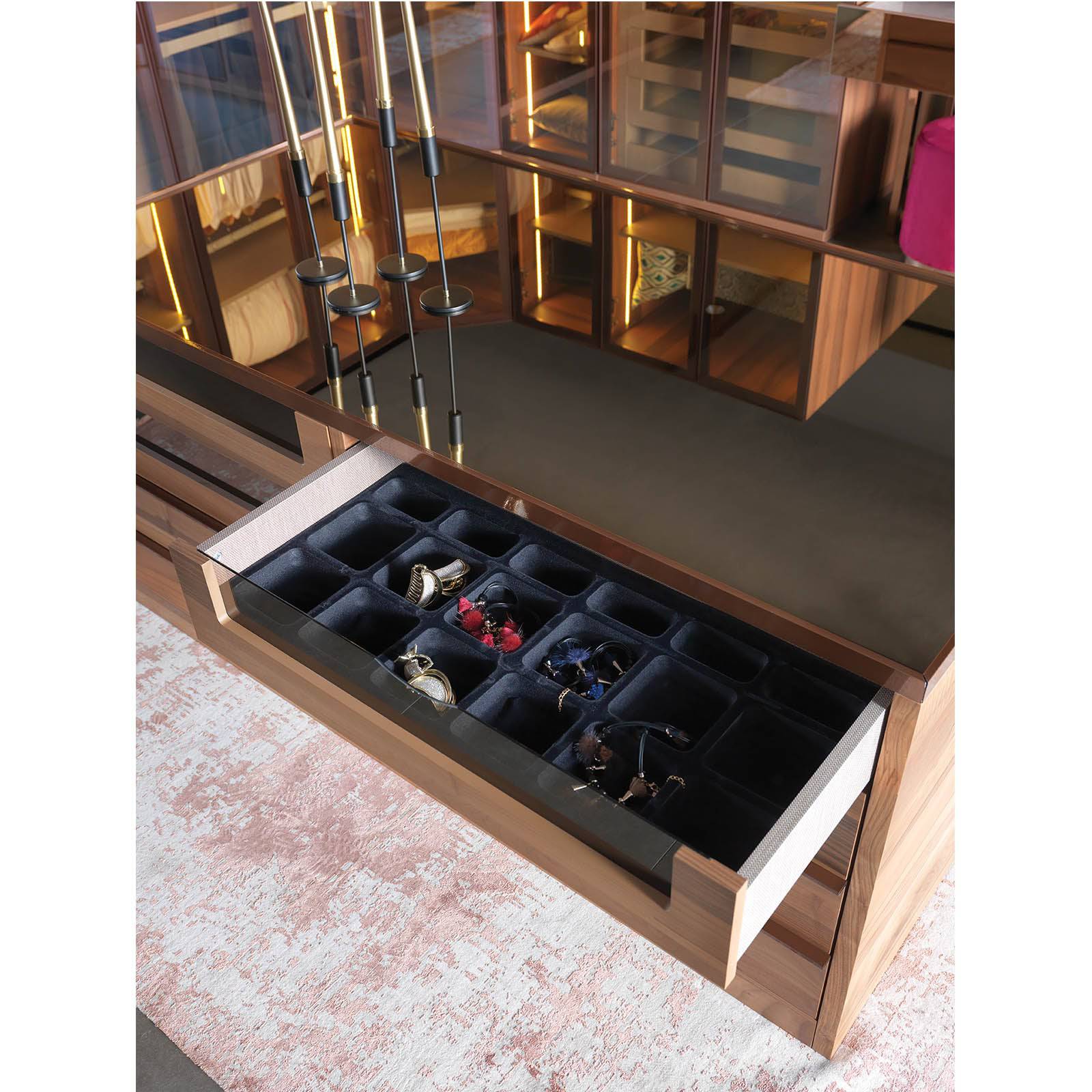 Block Cabinet Corner Module with LED & Glass Door - Block-Corner -  Cabinets - ebarza Furniture UAE | Shop Modern Furniture in Abu Dhabi & Dubai - مفروشات ايبازرا في الامارات | تسوق اثاث عصري وديكورات مميزة في دبي وابوظبي