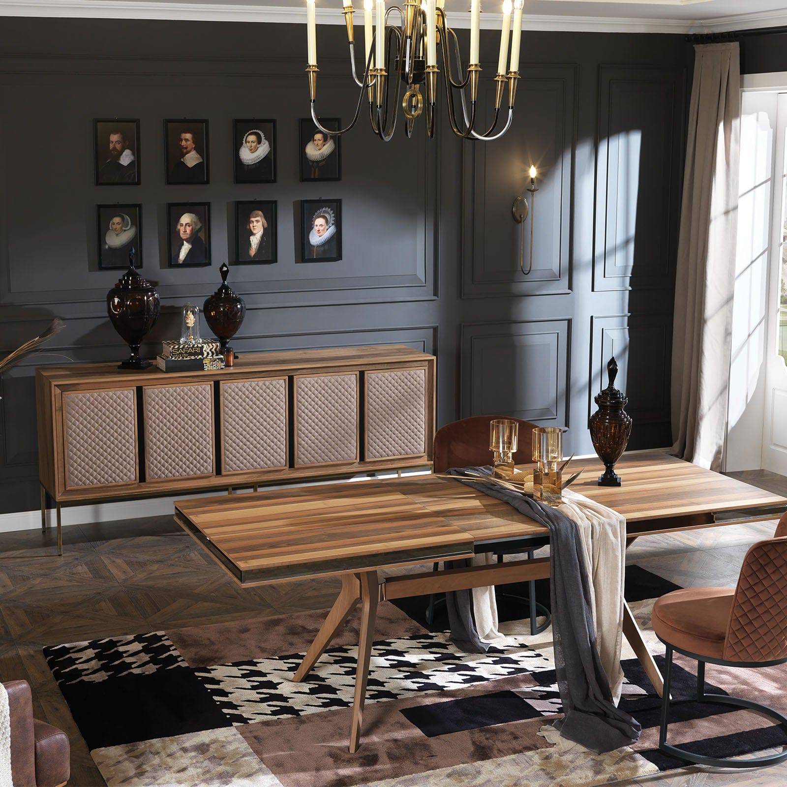 Lema Extendable Dining Table  Lema006-Tableonly -  Dining Tables - ebarza Furniture UAE | Shop Modern Furniture in Abu Dhabi & Dubai - مفروشات ايبازرا في الامارات | تسوق اثاث عصري وديكورات مميزة في دبي وابوظبي