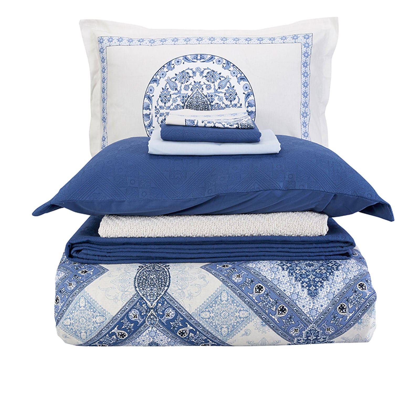Levni Blue Double Rnf 8 Piece Winter( Levni Mavi) Set 200.15.01.0116 - Bedding - ebarza Furniture UAE | Shop Modern Furniture in Abu Dhabi & Dubai - مفروشات ايبازرا في الامارات | تسوق اثاث عصري وديكورات مميزة في دبي وابوظبي