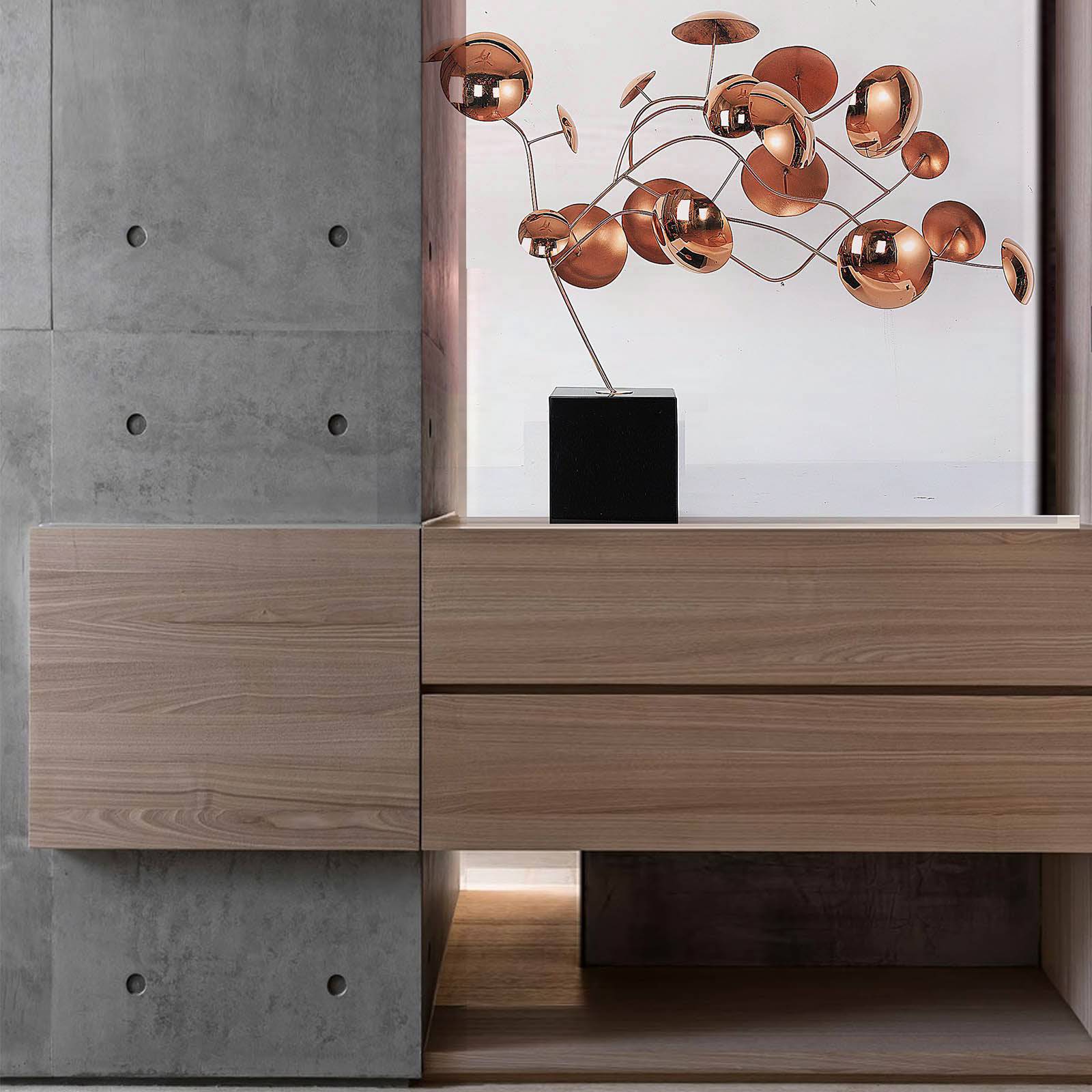 Display Item - Life Branch'S Handcrafted Stainless Steel Table Artwork B0010035/B00100-Rg-Nakheel -  DISPLAY ITEM - ebarza Furniture UAE | Shop Modern Furniture in Abu Dhabi & Dubai - مفروشات ايبازرا في الامارات | تسوق اثاث عصري وديكورات مميزة في دبي وابوظبي