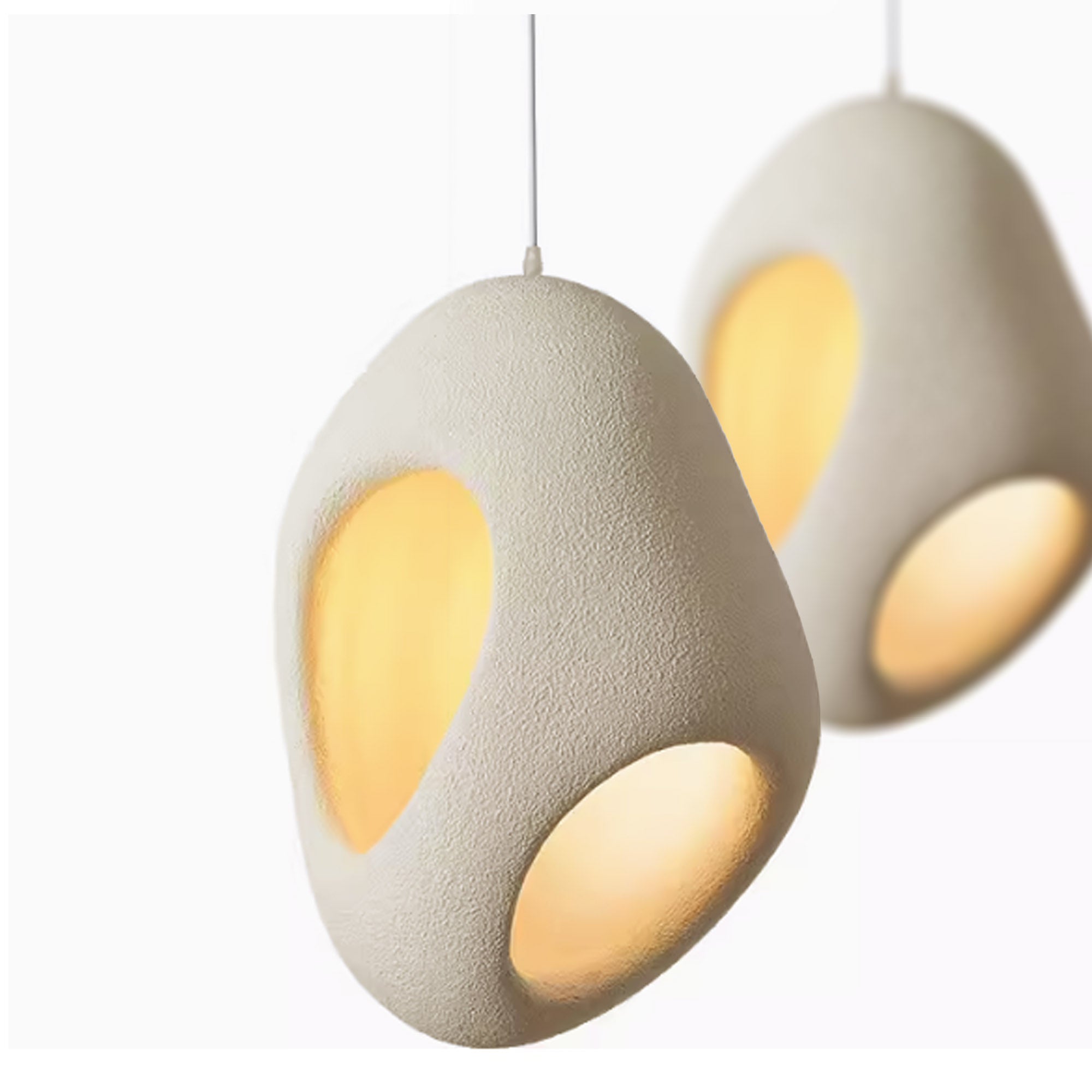 Wabi Sabi Resin Pendant Light HTD-IP1386012 D28*H39cm Beige -  Pendant Lamps - ebarza Furniture UAE | Shop Modern Furniture in Abu Dhabi & Dubai - مفروشات ايبازرا في الامارات | تسوق اثاث عصري وديكورات مميزة في دبي وابوظبي