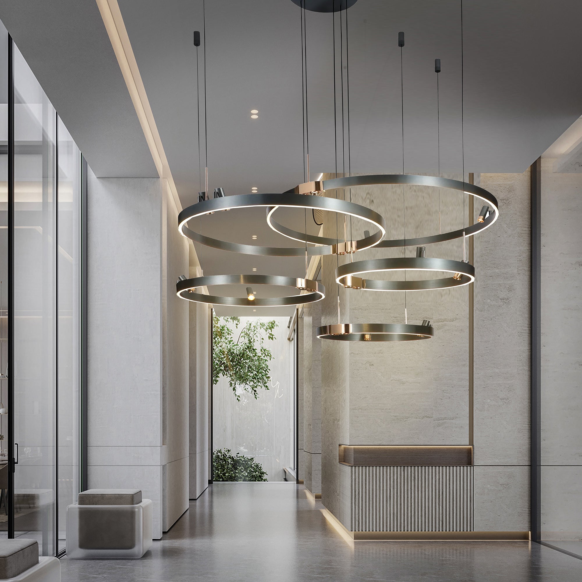 Pre-order 75 Days Delivery 5x Rings Smart Pendant Lamp YE602D-86544 - Pendant Lamps - ebarza Furniture UAE | Shop Modern Furniture in Abu Dhabi & Dubai - مفروشات ايبازرا في الامارات | تسوق اثاث عصري وديكورات مميزة في دبي وابوظبي