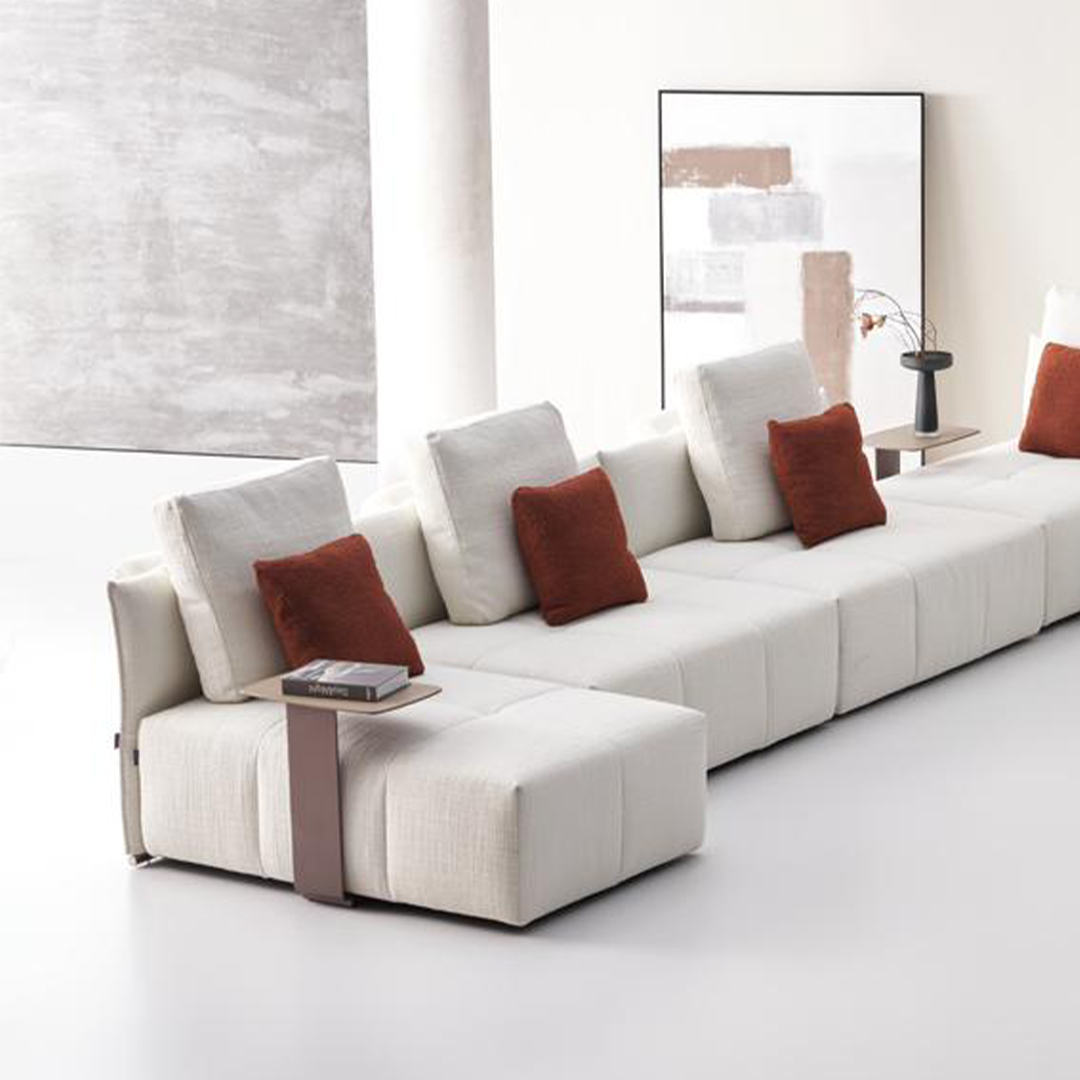 Puzzle Modular Short Fabric Metal Handrail - SF080-SH - Sofas - ebarza Furniture UAE | Shop Modern Furniture in Abu Dhabi & Dubai - مفروشات ايبازرا في الامارات | تسوق اثاث عصري وديكورات مميزة في دبي وابوظبي