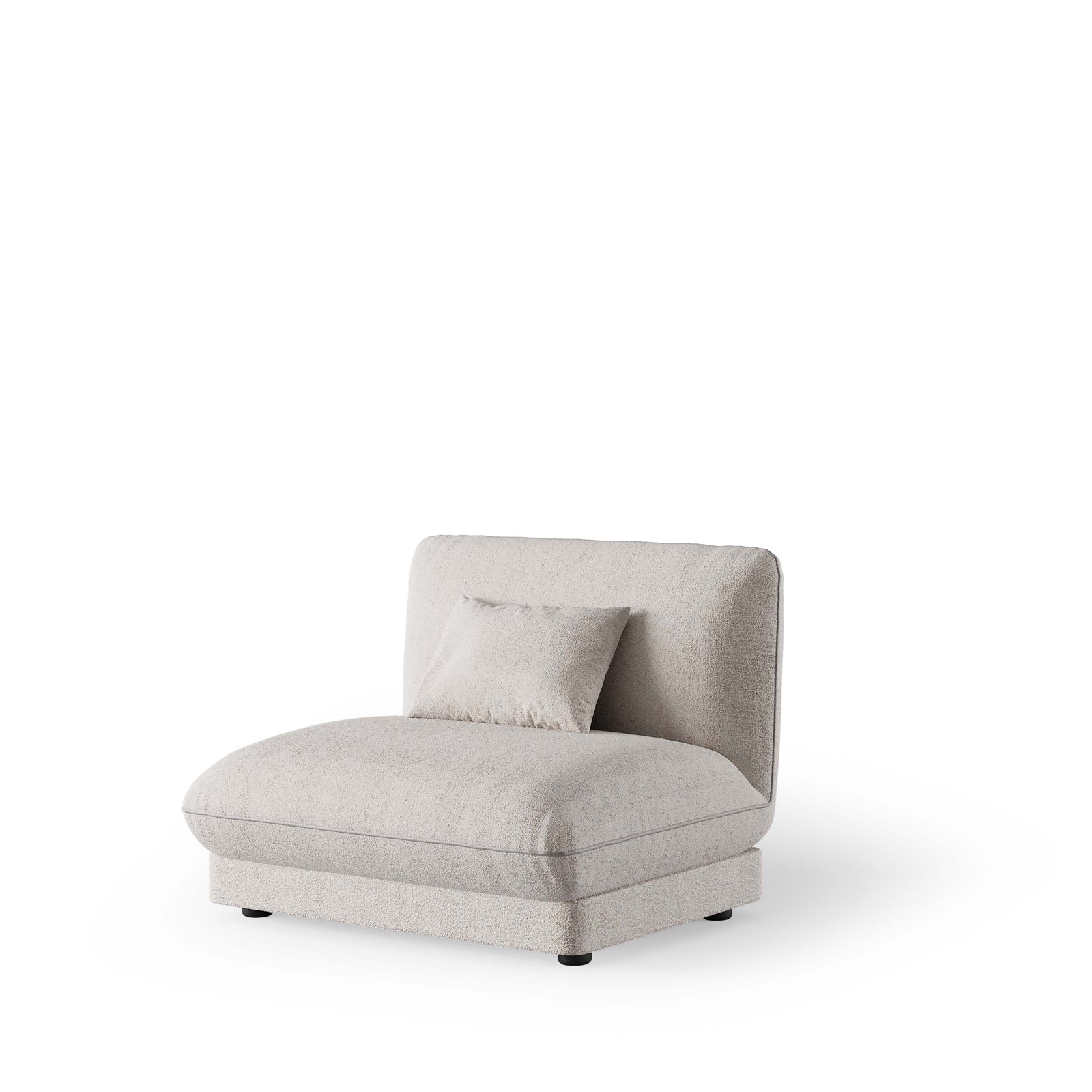 Loretta Single Module without Arm for Lortetta Sofa YOLRTA-SMNA-Beige - Sofas - ebarza Furniture UAE | Shop Modern Furniture in Abu Dhabi & Dubai - مفروشات ايبازرا في الامارات | تسوق اثاث عصري وديكورات مميزة في دبي وابوظبي