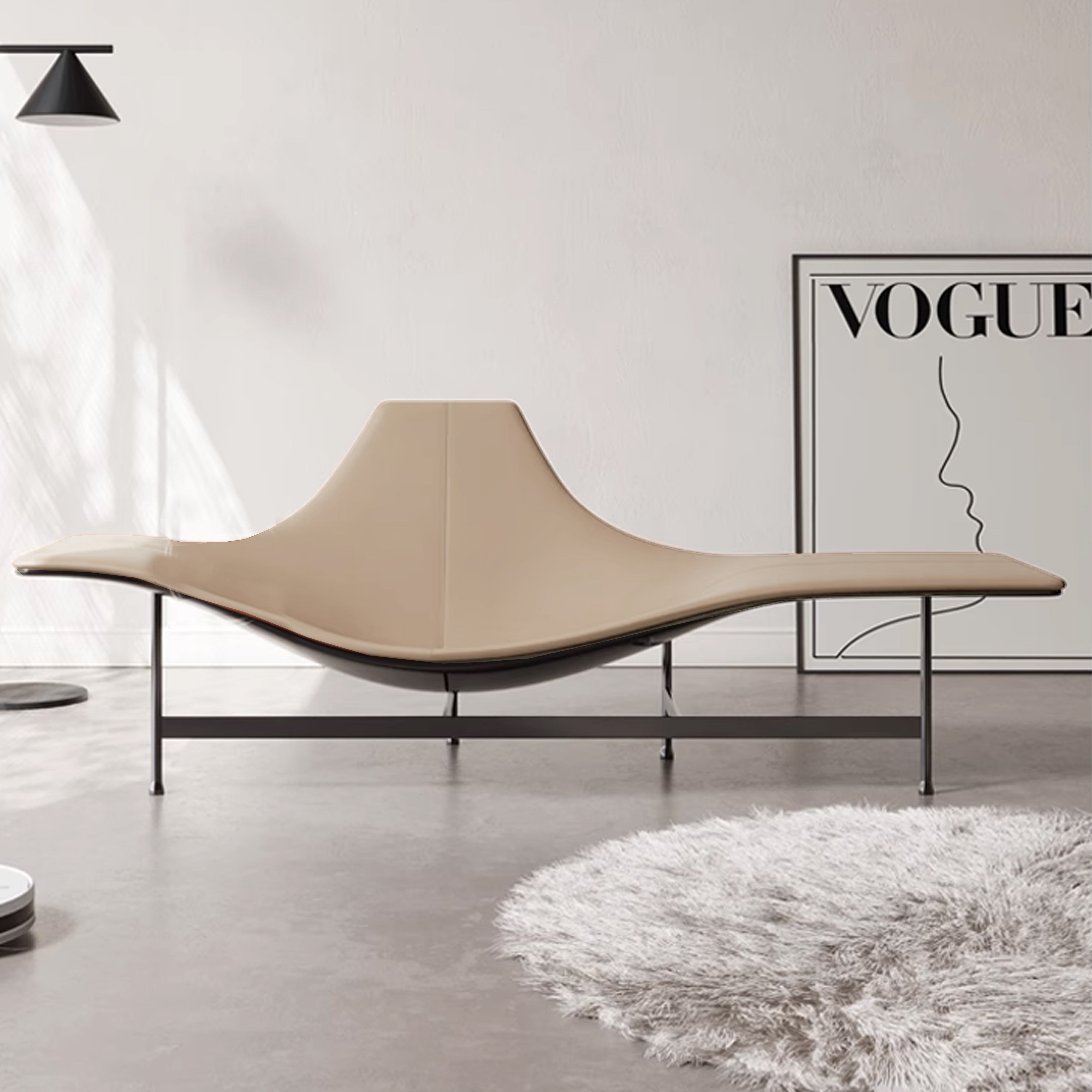 Maserati Fiberglass Beige Lounge Chair B37/ IXY-X736-Beige - Armchairs - ebarza Furniture UAE | Shop Modern Furniture in Abu Dhabi & Dubai - مفروشات ايبازرا في الامارات | تسوق اثاث عصري وديكورات مميزة في دبي وابوظبي