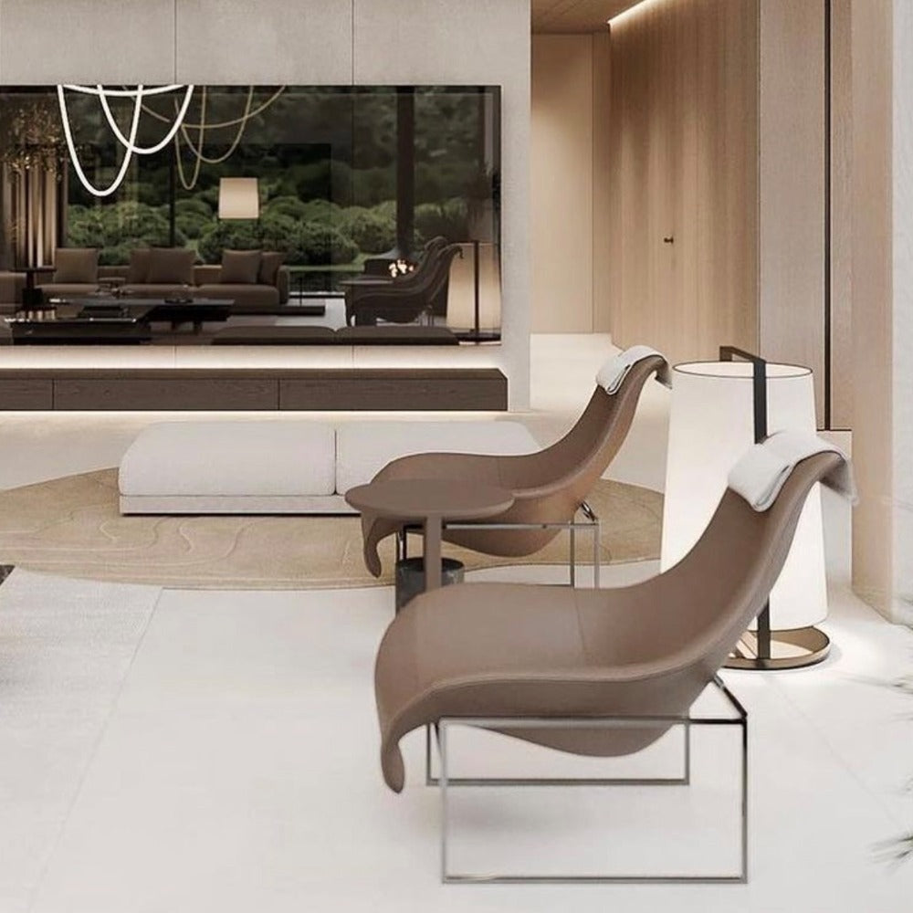 Saddle Leather Lounge Chair BL-45 - Lounge Chair - ebarza Furniture UAE | Shop Modern Furniture in Abu Dhabi & Dubai - مفروشات ايبازرا في الامارات | تسوق اثاث عصري وديكورات مميزة في دبي وابوظبي