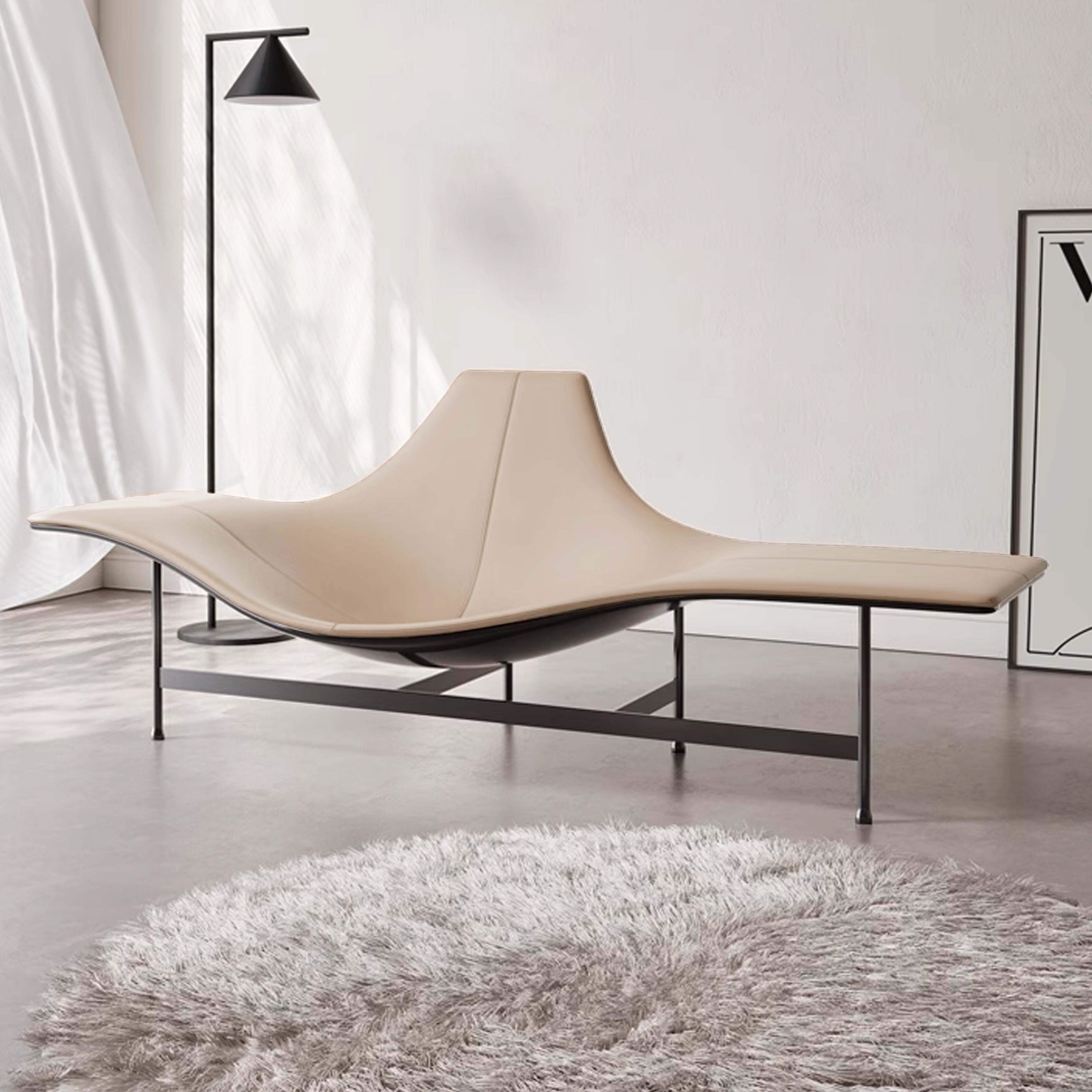 Maserati Fiberglass Beige  Lounge Chair B37/ IXY-X736-Beige -  Armchairs - ebarza Furniture UAE | Shop Modern Furniture in Abu Dhabi & Dubai - مفروشات ايبازرا في الامارات | تسوق اثاث عصري وديكورات مميزة في دبي وابوظبي