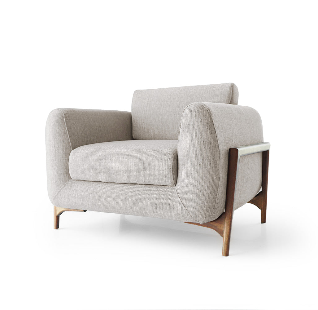 Lucca Kristal Lounge Beige Chair Krstl-Lucarc-Beige - Lounge Chairs - ebarza Furniture UAE | Shop Modern Furniture in Abu Dhabi & Dubai - مفروشات ايبازرا في الامارات | تسوق اثاث عصري وديكورات مميزة في دبي وابوظبي