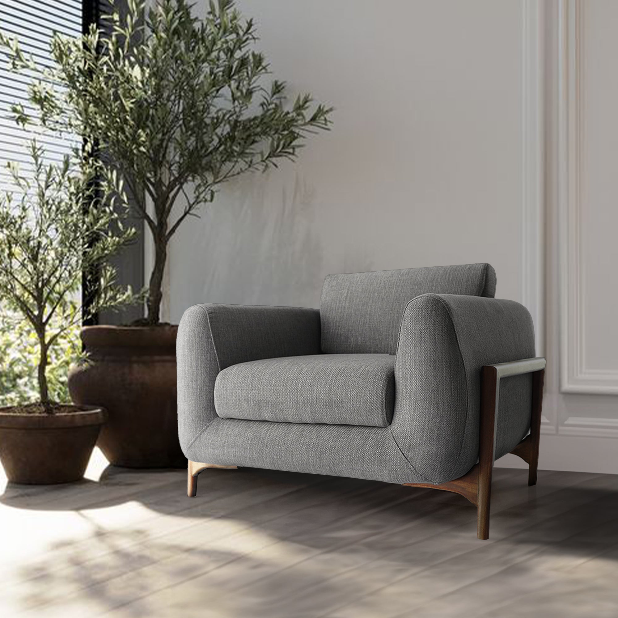 Lucca Kristal Lounge Chair Grey KRSTL-LUDARC-Grey - Lounge Chairs - ebarza Furniture UAE | Shop Modern Furniture in Abu Dhabi & Dubai - مفروشات ايبازرا في الامارات | تسوق اثاث عصري وديكورات مميزة في دبي وابوظبي