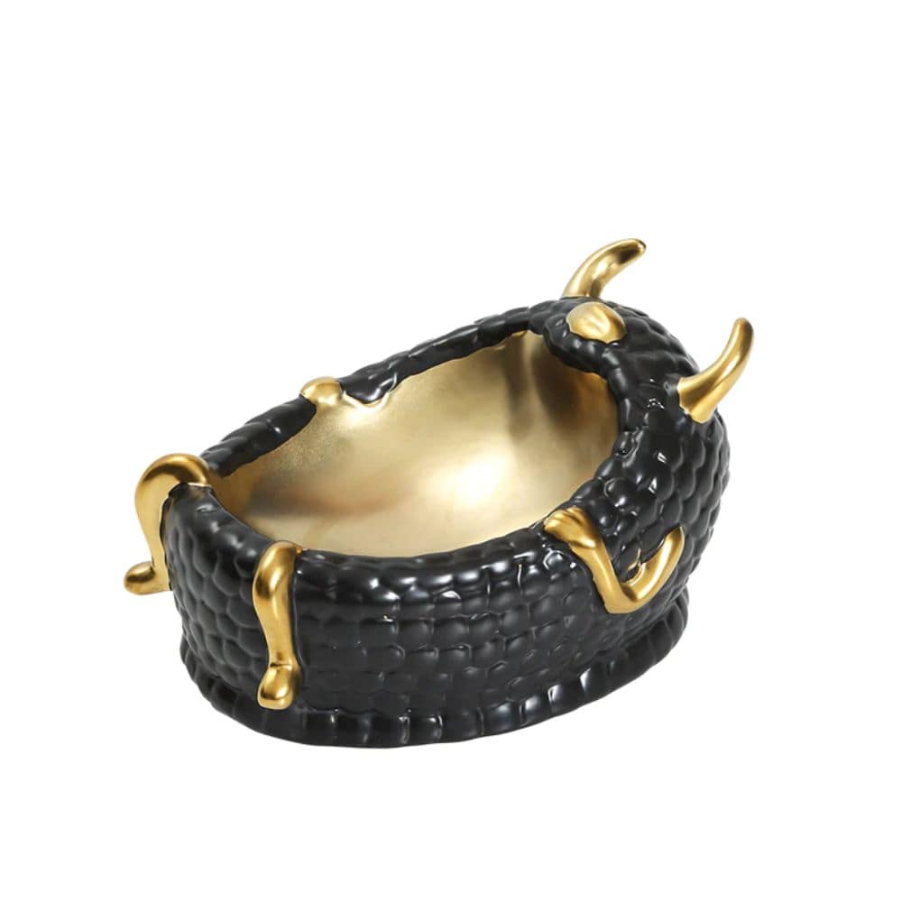 Lying Cow Plate - Black Fd-D22045B - Bowls - ebarza Furniture UAE | Shop Modern Furniture in Abu Dhabi & Dubai - مفروشات ايبازرا في الامارات | تسوق اثاث عصري وديكورات مميزة في دبي وابوظبي