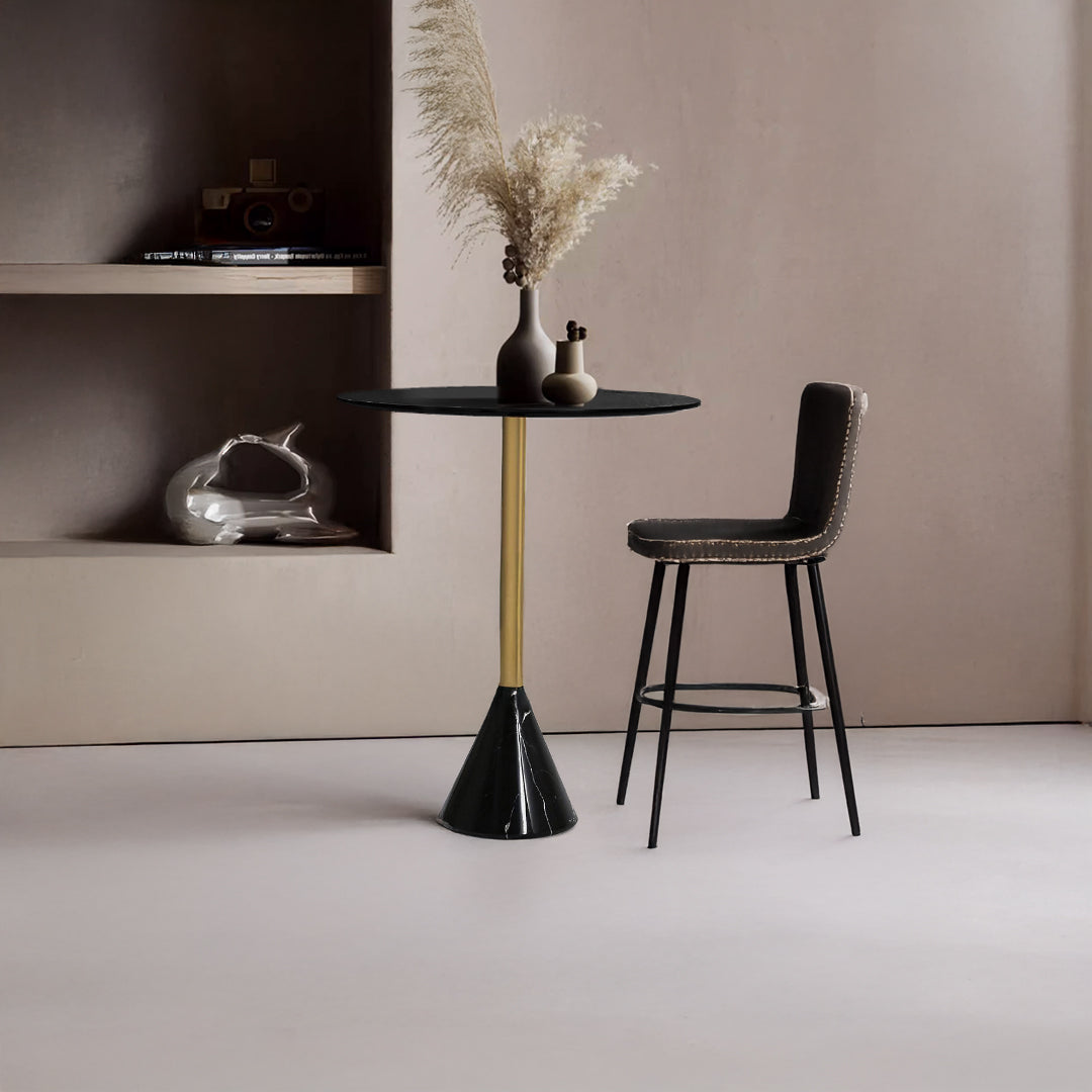 Madrid Natural Marble Bar Table St8644-60B-Bk - Bar Tables - ebarza Furniture UAE | Shop Modern Furniture in Abu Dhabi & Dubai - مفروشات ايبازرا في الامارات | تسوق اثاث عصري وديكورات مميزة في دبي وابوظبي