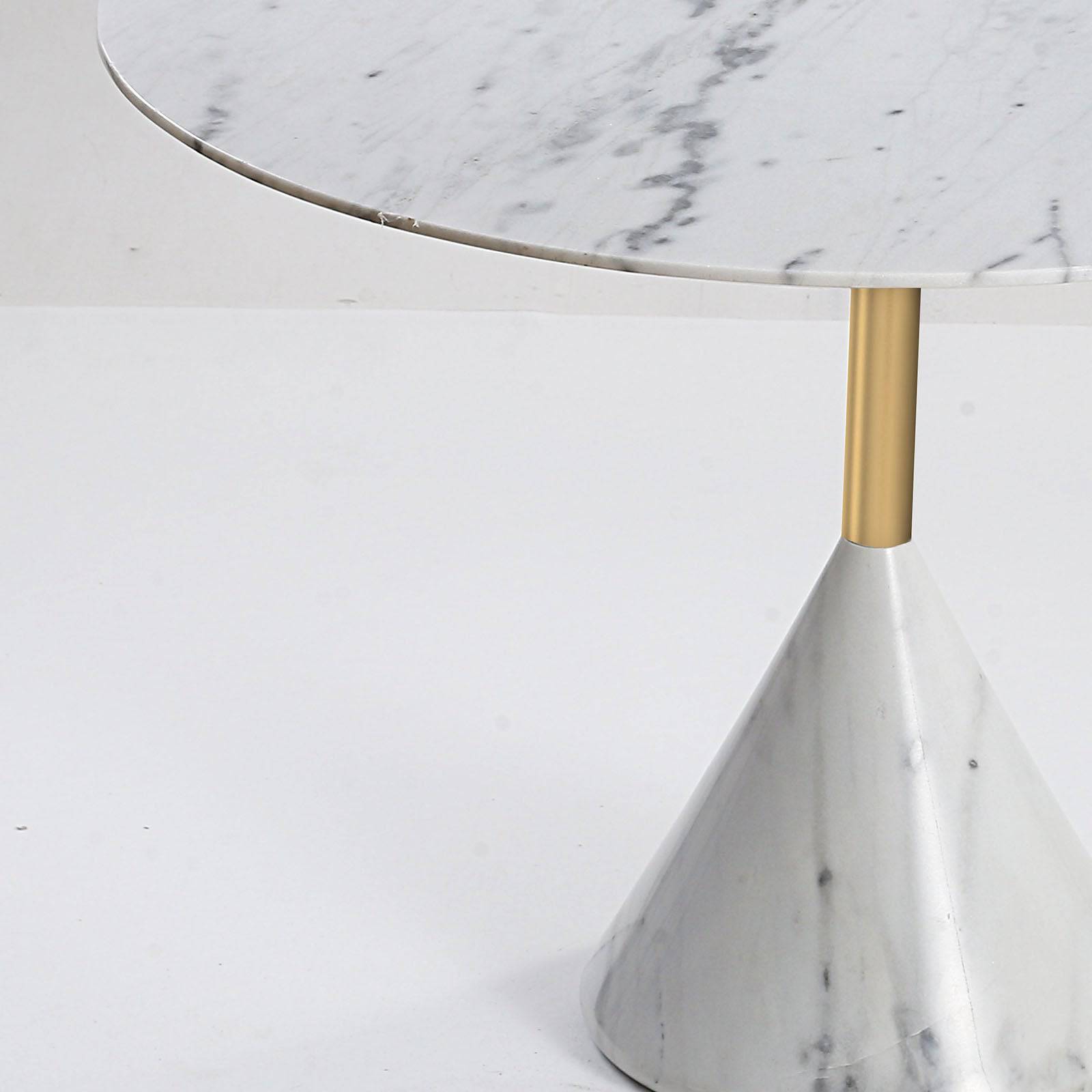 Madrid Natural Marble Side Table St8644-70A-We - Side Tables - ebarza Furniture UAE | Shop Modern Furniture in Abu Dhabi & Dubai - مفروشات ايبازرا في الامارات | تسوق اثاث عصري وديكورات مميزة في دبي وابوظبي