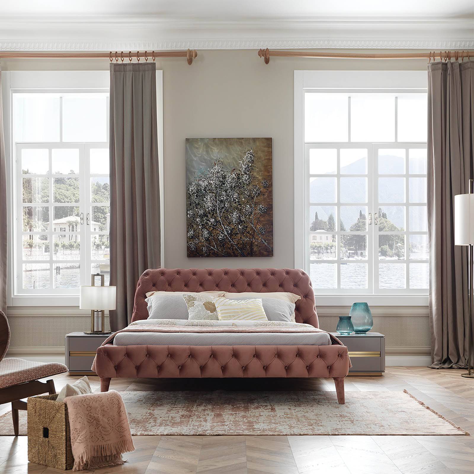 Malena Queen Bedstead Malena001-P-Bed - Bedsteads - ebarza Furniture UAE | Shop Modern Furniture in Abu Dhabi & Dubai - مفروشات ايبازرا في الامارات | تسوق اثاث عصري وديكورات مميزة في دبي وابوظبي