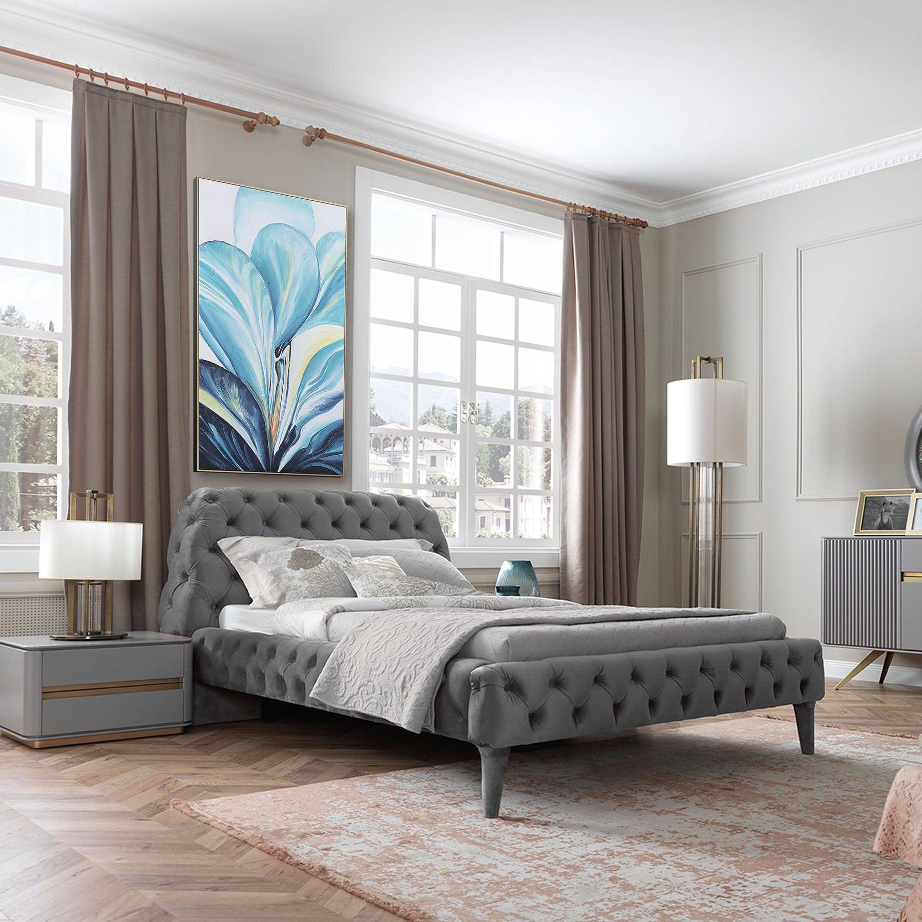 Malena Single Bed Malenasingle004-Grey - Bedsteads - ebarza Furniture UAE | Shop Modern Furniture in Abu Dhabi & Dubai - مفروشات ايبازرا في الامارات | تسوق اثاث عصري وديكورات مميزة في دبي وابوظبي