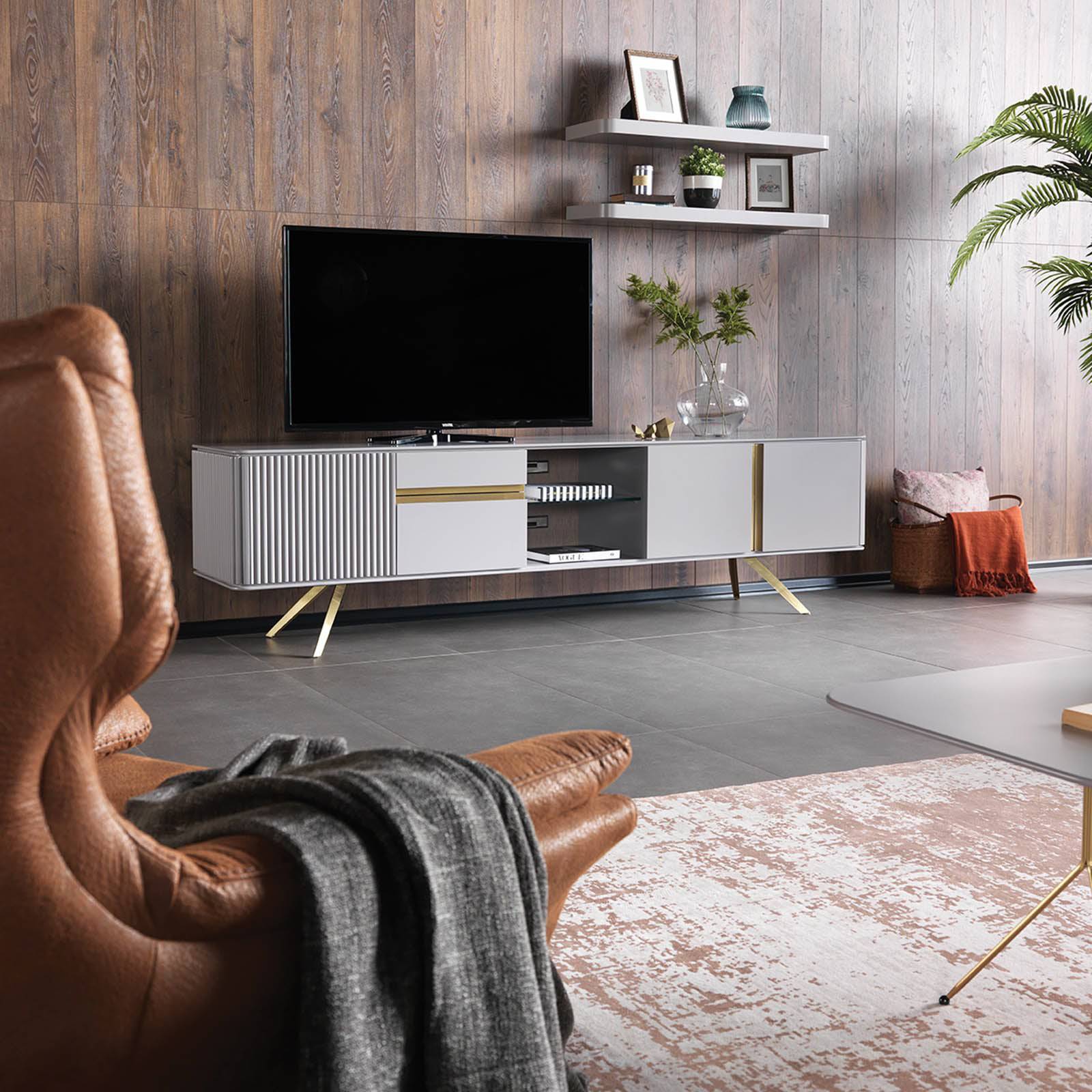 Malena Tv Unit Mal005 -  TV Units - ebarza Furniture UAE | Shop Modern Furniture in Abu Dhabi & Dubai - مفروشات ايبازرا في الامارات | تسوق اثاث عصري وديكورات مميزة في دبي وابوظبي