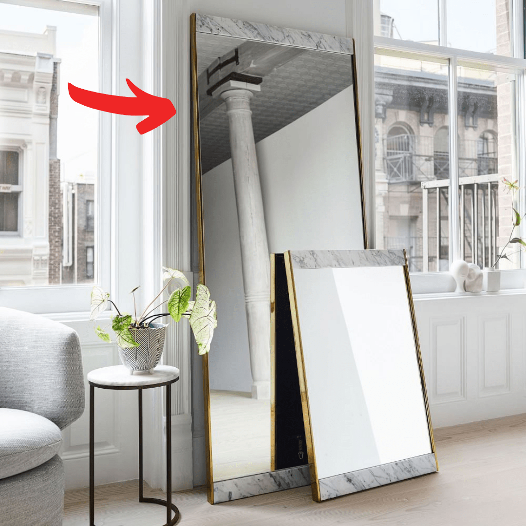 Marble Floor Mirror Oa-80118 -  Mirrors - ebarza Furniture UAE | Shop Modern Furniture in Abu Dhabi & Dubai - مفروشات ايبازرا في الامارات | تسوق اثاث عصري وديكورات مميزة في دبي وابوظبي