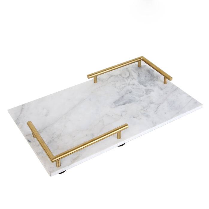 Marble White Tray Fb-T1903A - Trays - ebarza Furniture UAE | Shop Modern Furniture in Abu Dhabi & Dubai - مفروشات ايبازرا في الامارات | تسوق اثاث عصري وديكورات مميزة في دبي وابوظبي