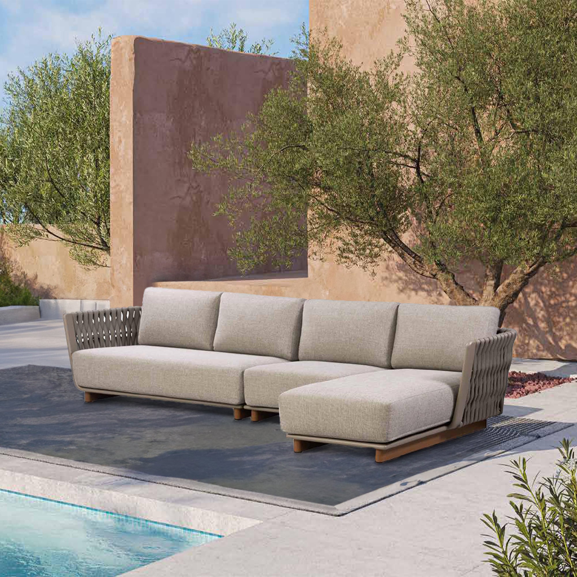 Marrakech Outdoor Right Short Arm Unit - AS5879A88ROP - Sofas - ebarza Furniture UAE | Shop Modern Furniture in Abu Dhabi & Dubai - مفروشات ايبازرا في الامارات | تسوق اثاث عصري وديكورات مميزة في دبي وابوظبي