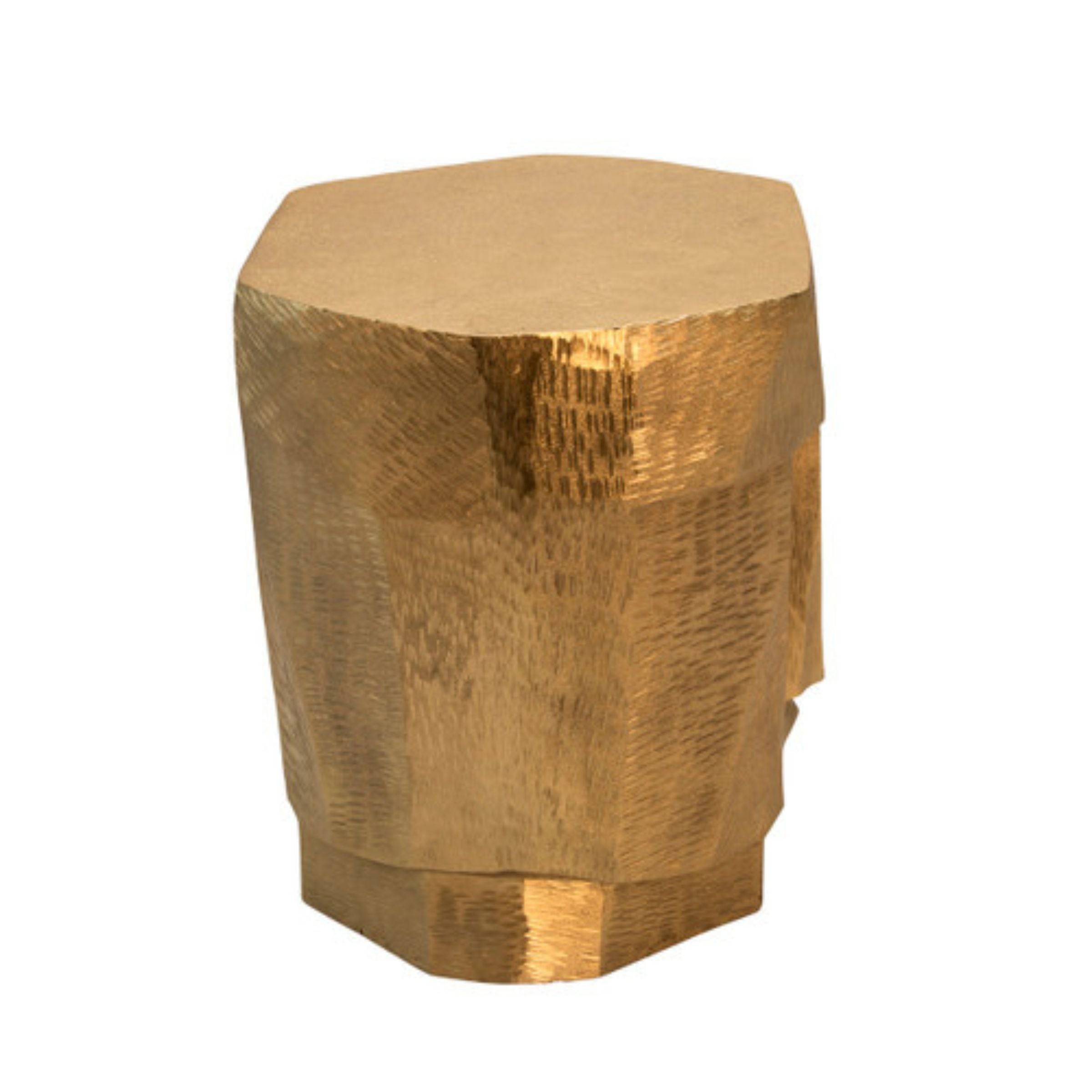 Metal Face Stool, Gold 15556-02 -  Poufs - ebarza Furniture UAE | Shop Modern Furniture in Abu Dhabi & Dubai - مفروشات ايبازرا في الامارات | تسوق اثاث عصري وديكورات مميزة في دبي وابوظبي