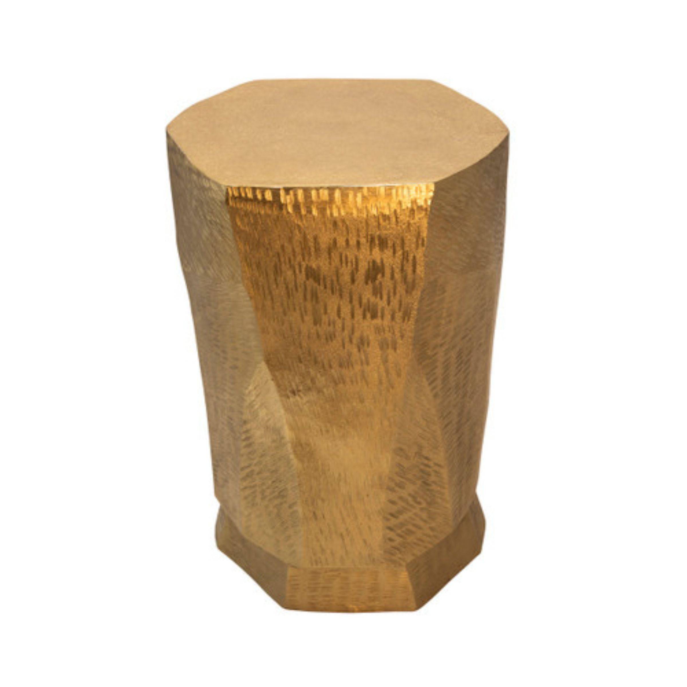 Metal Face Stool, Gold 15556-02 -  Poufs - ebarza Furniture UAE | Shop Modern Furniture in Abu Dhabi & Dubai - مفروشات ايبازرا في الامارات | تسوق اثاث عصري وديكورات مميزة في دبي وابوظبي