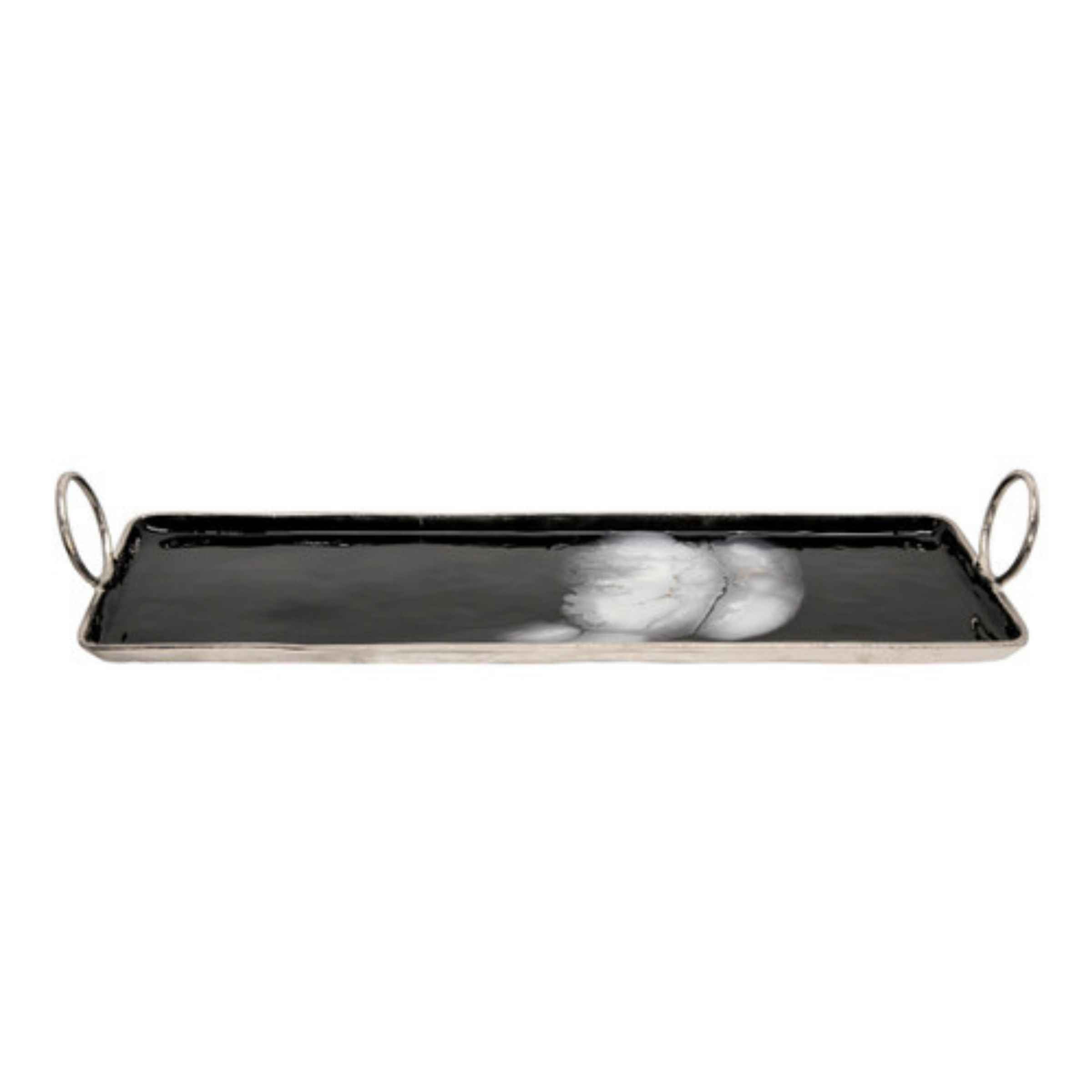 Metal Tray With Handle 81  X 25 Cm - Black 15650-09 -  Trays - ebarza Furniture UAE | Shop Modern Furniture in Abu Dhabi & Dubai - مفروشات ايبازرا في الامارات | تسوق اثاث عصري وديكورات مميزة في دبي وابوظبي