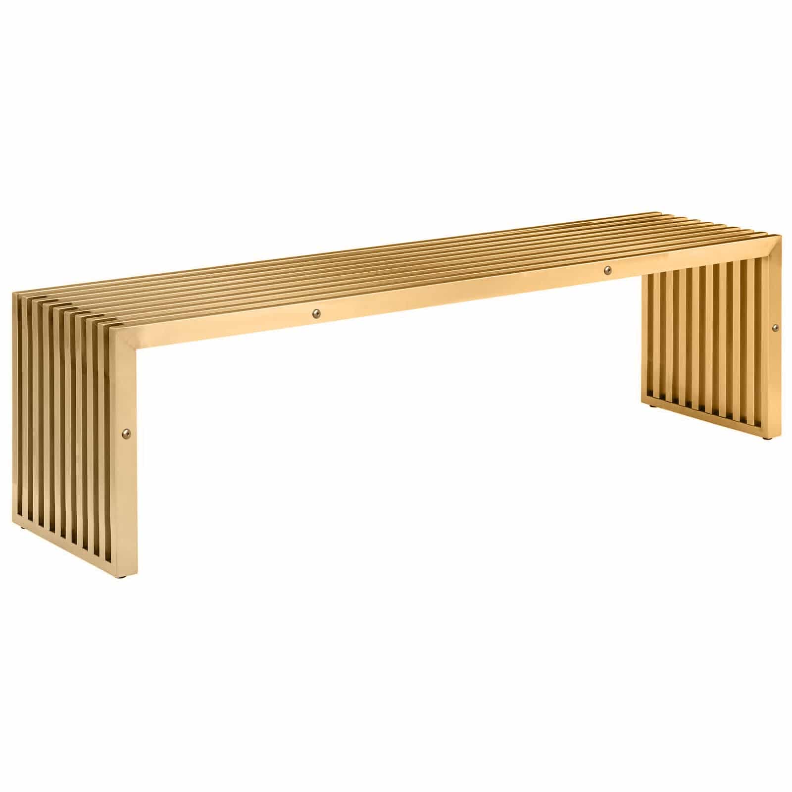 Display Item - Mid Century Stainless Bench Psh-48-G-Nakheel -  DISPLAY ITEM - ebarza Furniture UAE | Shop Modern Furniture in Abu Dhabi & Dubai - مفروشات ايبازرا في الامارات | تسوق اثاث عصري وديكورات مميزة في دبي وابوظبي