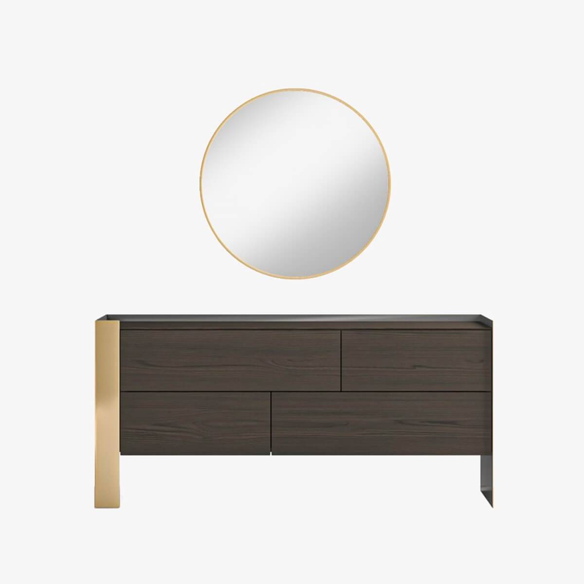 Milan Mirror With Golden Frame Milan095-Mirror -  Mirrors - ebarza Furniture UAE | Shop Modern Furniture in Abu Dhabi & Dubai - مفروشات ايبازرا في الامارات | تسوق اثاث عصري وديكورات مميزة في دبي وابوظبي