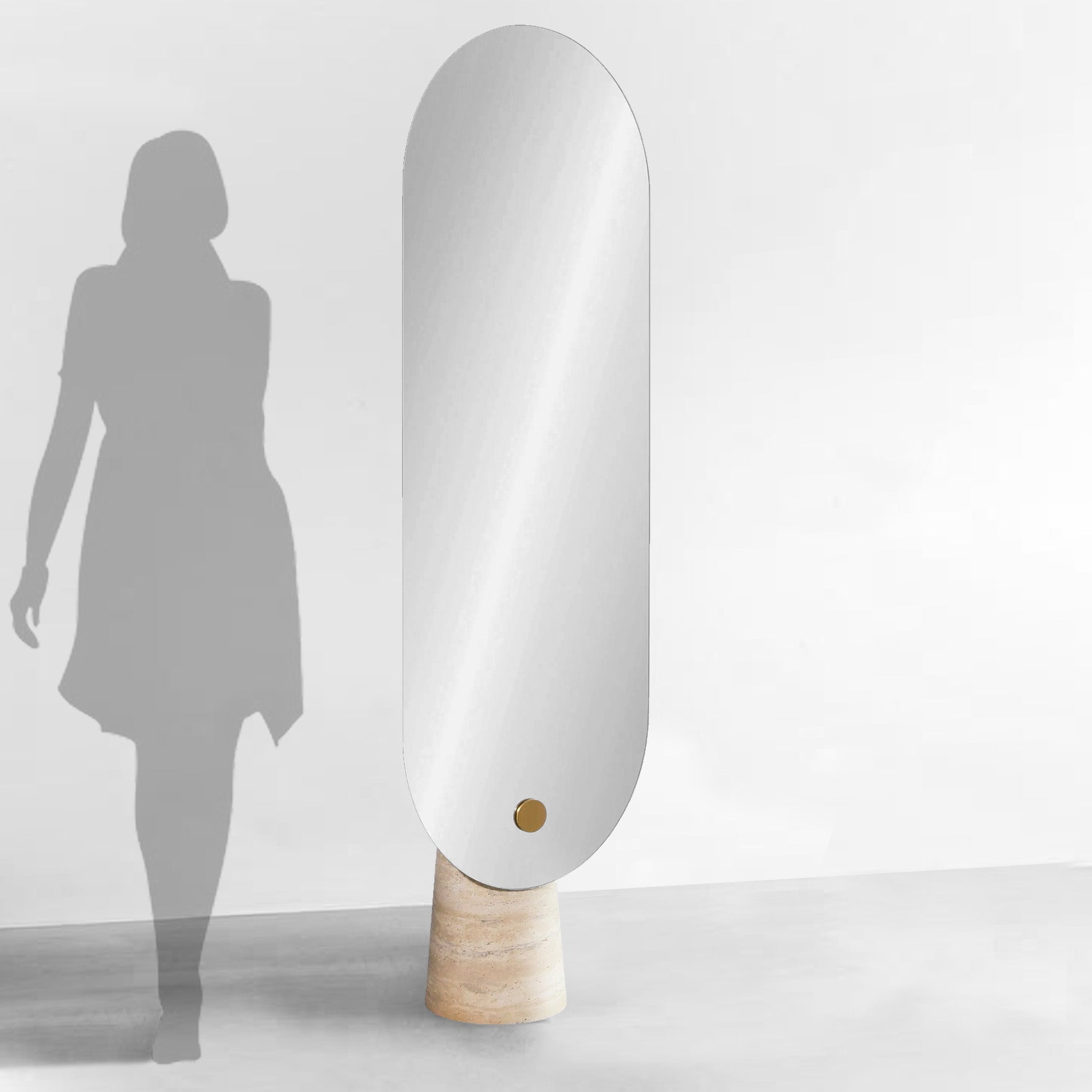 Travertine Base Mirror OA-9349-GD - Mirrors - ebarza Furniture UAE | Shop Modern Furniture in Abu Dhabi & Dubai - مفروشات ايبازرا في الامارات | تسوق اثاث عصري وديكورات مميزة في دبي وابوظبي