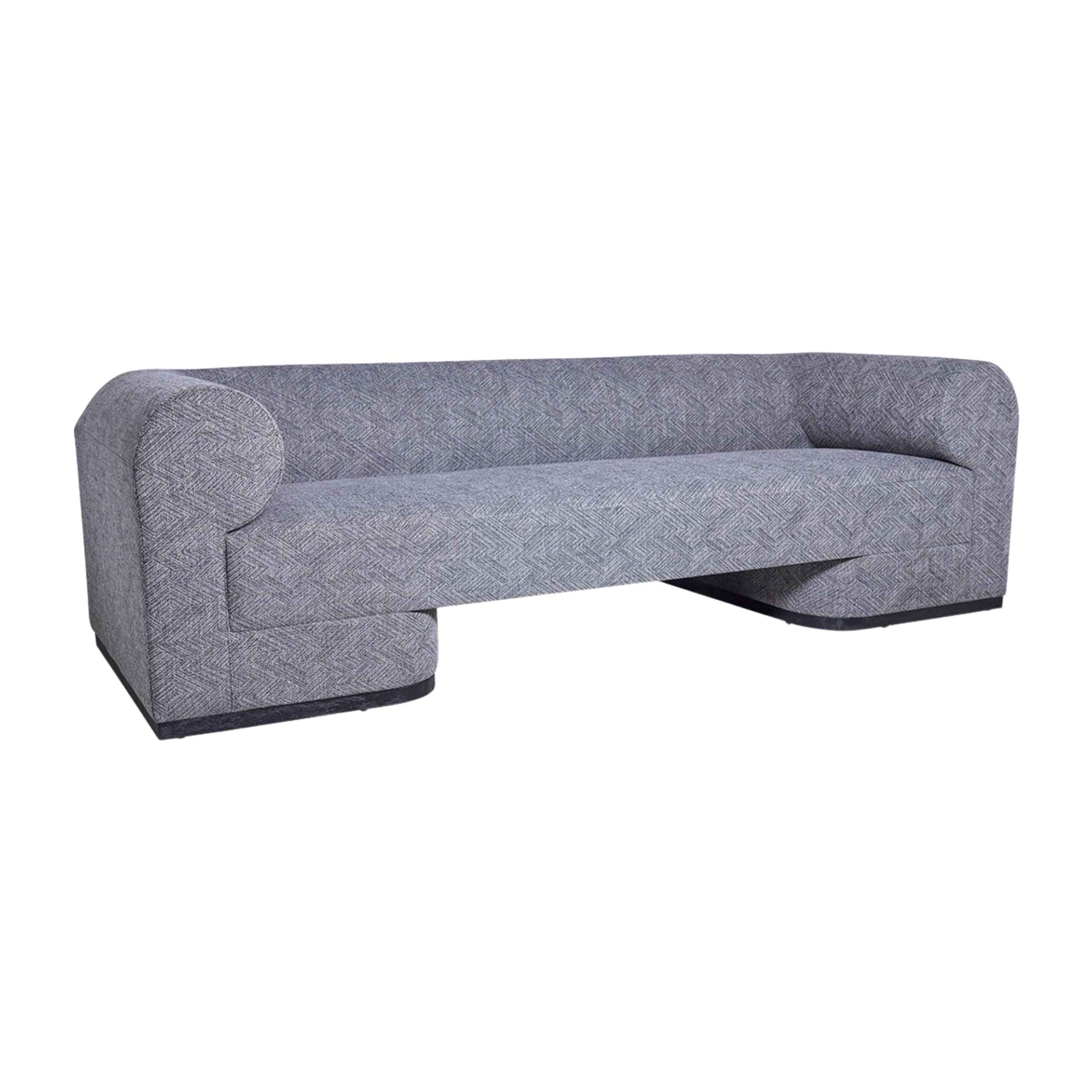 Modern Sofa With Black Oak Base - Gray 17045-03 -  Sofas - ebarza Furniture UAE | Shop Modern Furniture in Abu Dhabi & Dubai - مفروشات ايبازرا في الامارات | تسوق اثاث عصري وديكورات مميزة في دبي وابوظبي
