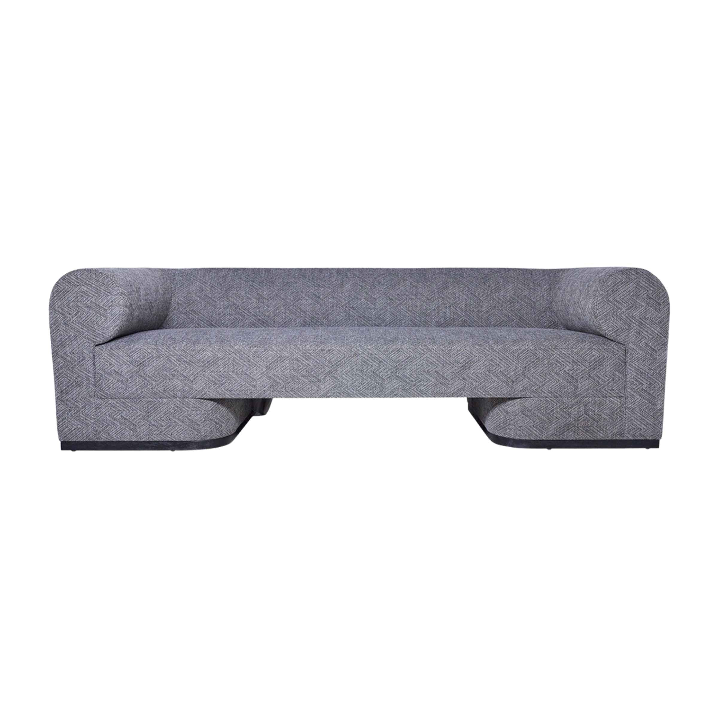 Modern Sofa With Black Oak Base - Gray 17045-03 -  Sofas - ebarza Furniture UAE | Shop Modern Furniture in Abu Dhabi & Dubai - مفروشات ايبازرا في الامارات | تسوق اثاث عصري وديكورات مميزة في دبي وابوظبي