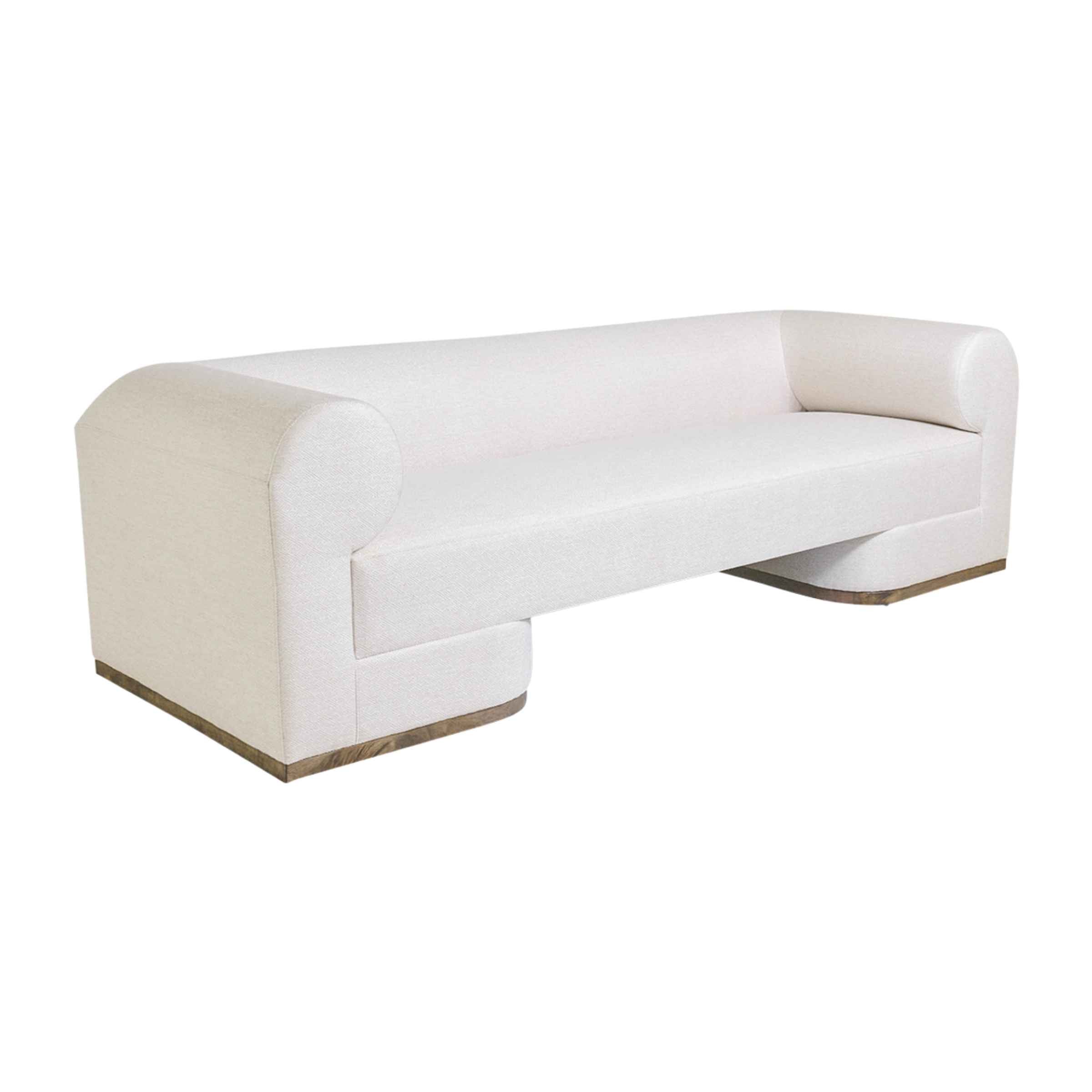 Modern Sofa With Black Oak Base - Ivory 17045-04 -  Sofas - ebarza Furniture UAE | Shop Modern Furniture in Abu Dhabi & Dubai - مفروشات ايبازرا في الامارات | تسوق اثاث عصري وديكورات مميزة في دبي وابوظبي