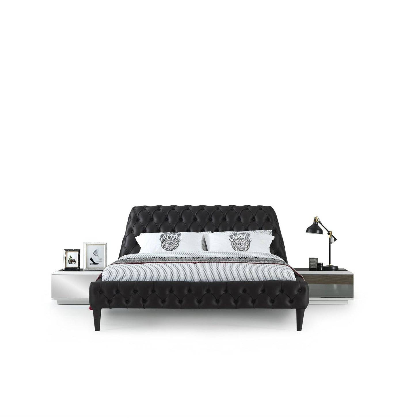Mona White Bedstead Monawhite-Bed - Bedsteads - ebarza Furniture UAE | Shop Modern Furniture in Abu Dhabi & Dubai - مفروشات ايبازرا في الامارات | تسوق اثاث عصري وديكورات مميزة في دبي وابوظبي
