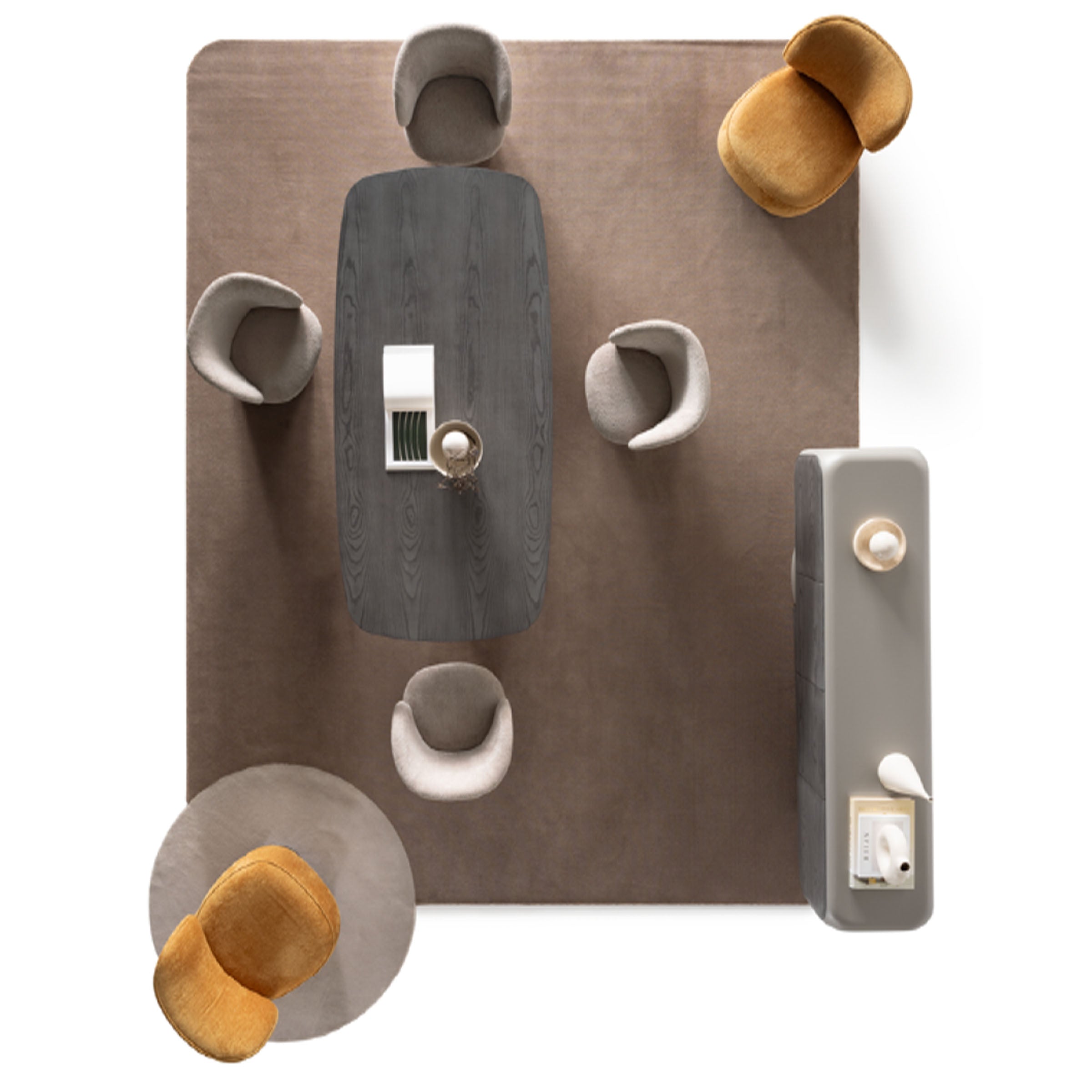 MOON Dining Table SAR-DT12 - Dining Tables - ebarza Furniture UAE | Shop Modern Furniture in Abu Dhabi & Dubai - مفروشات ايبازرا في الامارات | تسوق اثاث عصري وديكورات مميزة في دبي وابوظبي