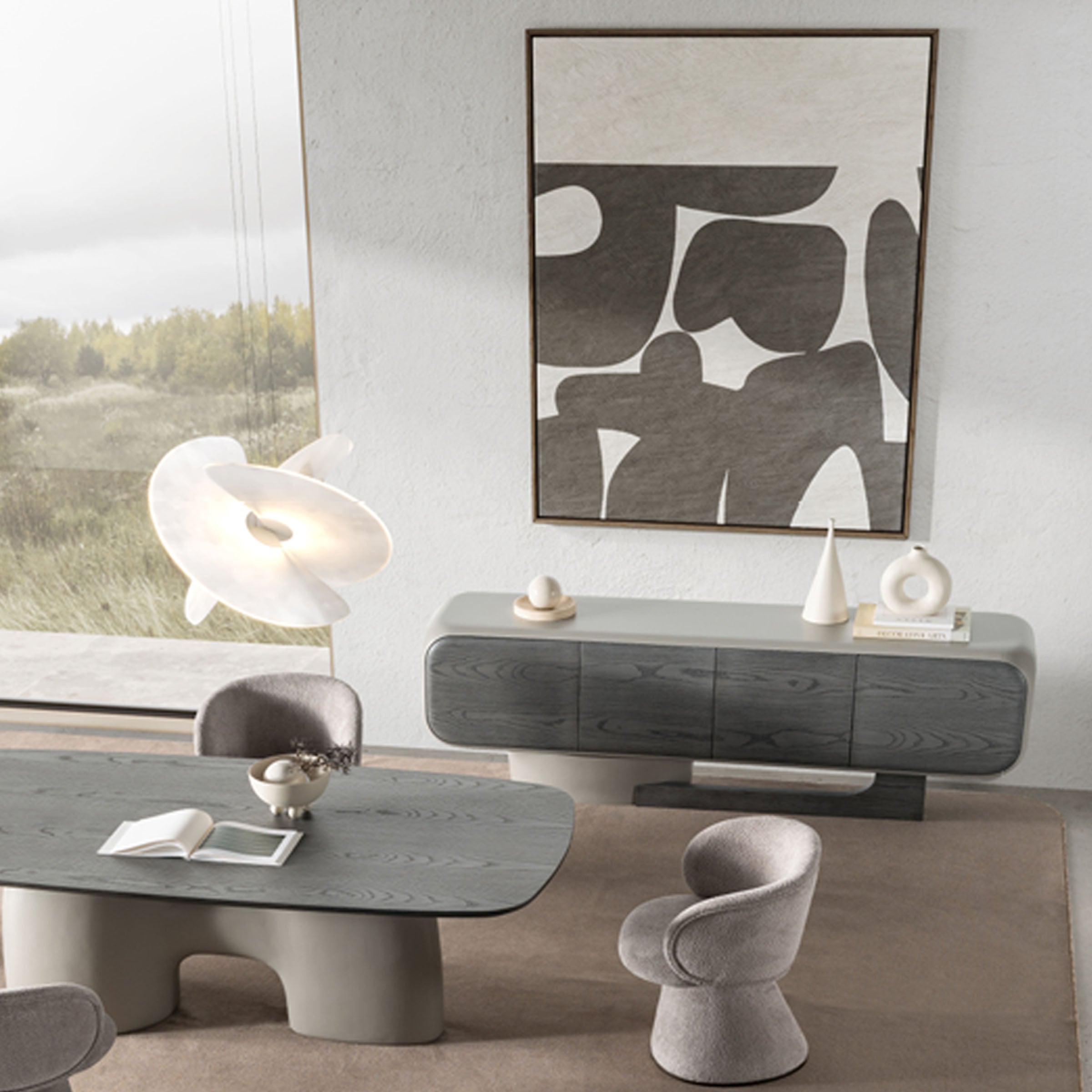 MOON Swivel Dining Chair OW 405-12/Swivel - Chairs - ebarza Furniture UAE | Shop Modern Furniture in Abu Dhabi & Dubai - مفروشات ايبازرا في الامارات | تسوق اثاث عصري وديكورات مميزة في دبي وابوظبي