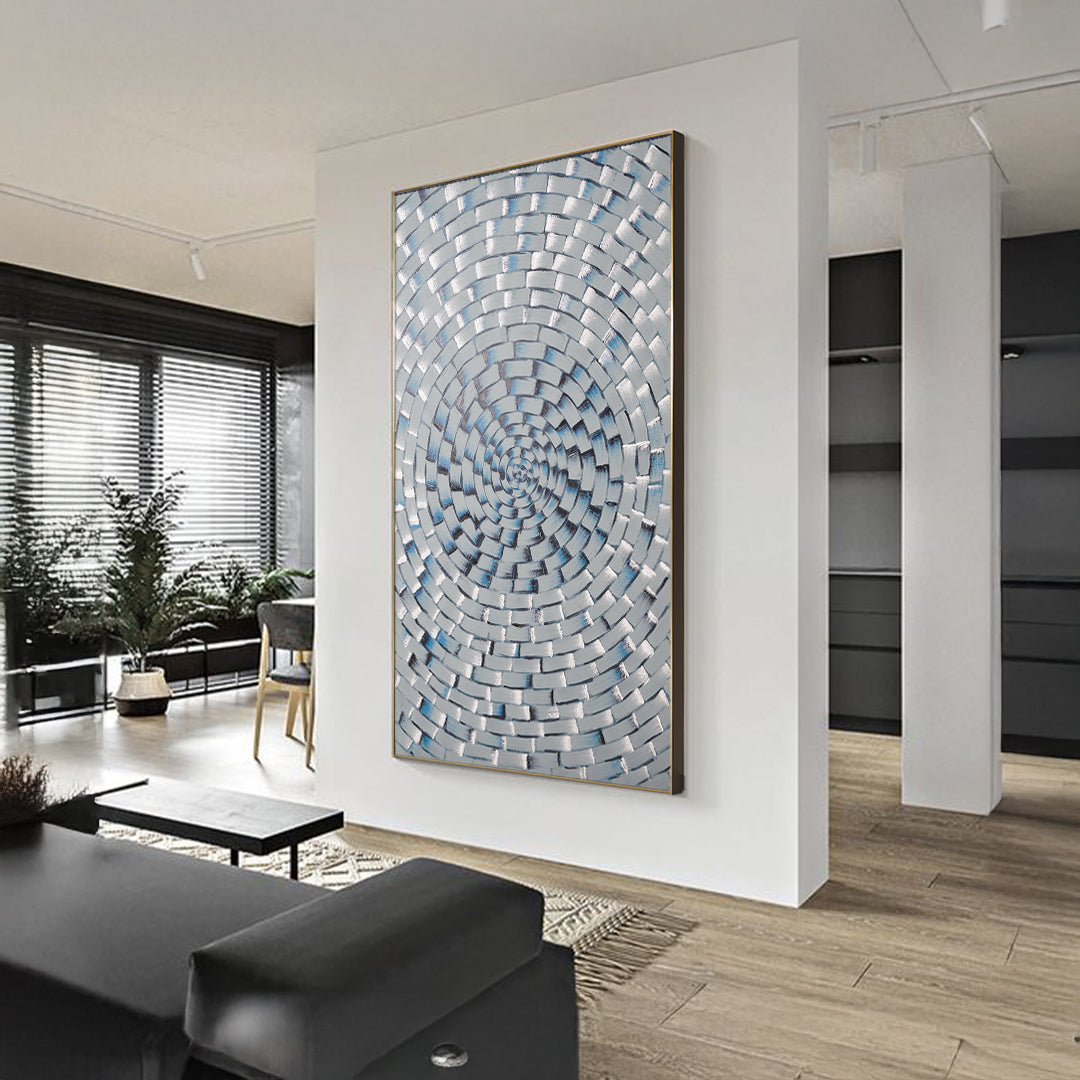 Mosaic Pattern Hand Painted Art Painting With Rose Gold Frame 120X200 Cm Soaap009 - Paintings - ebarza Furniture UAE | Shop Modern Furniture in Abu Dhabi & Dubai - مفروشات ايبازرا في الامارات | تسوق اثاث عصري وديكورات مميزة في دبي وابوظبي