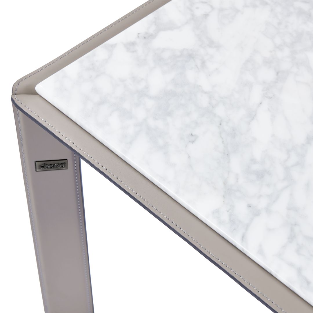 Natural Bianco Carrara Venato Marble Side Table CH-1111S - Side Tables - ebarza Furniture UAE | Shop Modern Furniture in Abu Dhabi & Dubai - مفروشات ايبازرا في الامارات | تسوق اثاث عصري وديكورات مميزة في دبي وابوظبي