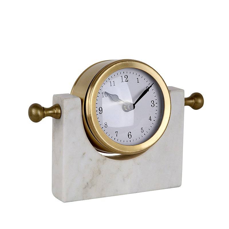 Natural Marble Clock Fl-Y873 -  Clocks - ebarza Furniture UAE | Shop Modern Furniture in Abu Dhabi & Dubai - مفروشات ايبازرا في الامارات | تسوق اثاث عصري وديكورات مميزة في دبي وابوظبي