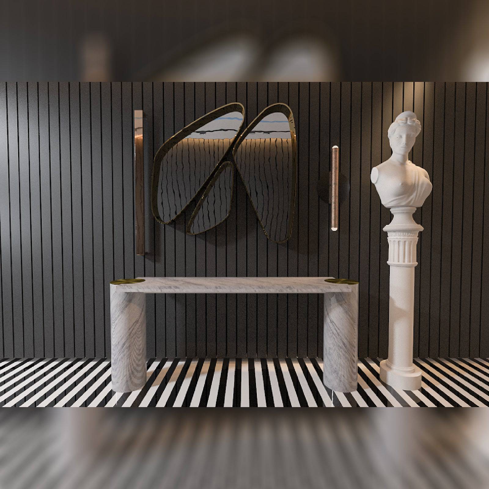 Display Item - Natural Marble Console 165cm Table Dz463Dt-C Nakheel - DISPLAY ITEM - ebarza Furniture UAE | Shop Modern Furniture in Abu Dhabi & Dubai - مفروشات ايبازرا في الامارات | تسوق اثاث عصري وديكورات مميزة في دبي وابوظبي