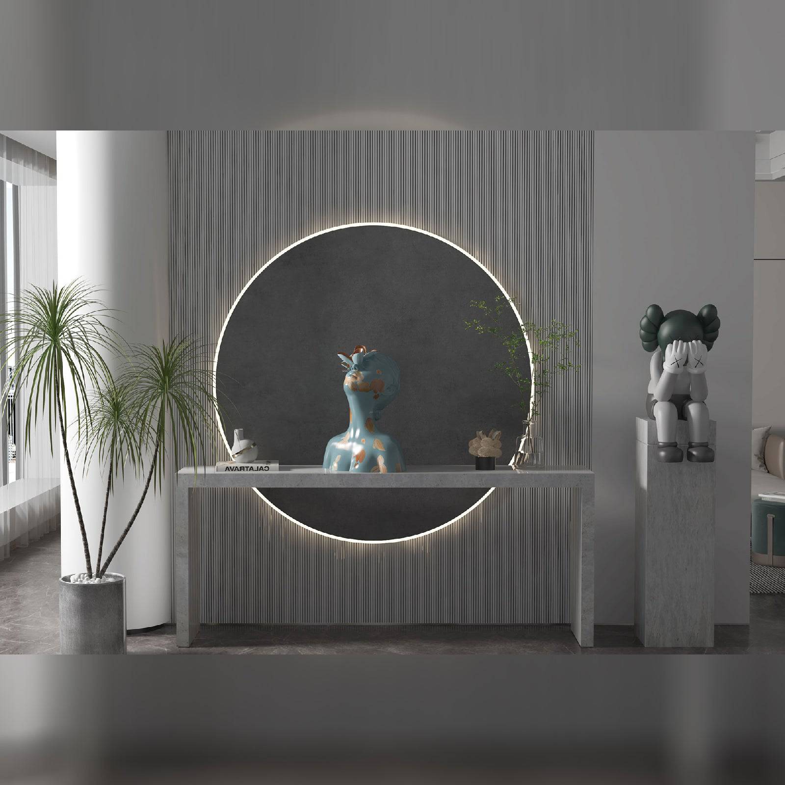 Natural Marble Console Table Dz485Ct-H - Consoles - ebarza Furniture UAE | Shop Modern Furniture in Abu Dhabi & Dubai - مفروشات ايبازرا في الامارات | تسوق اثاث عصري وديكورات مميزة في دبي وابوظبي